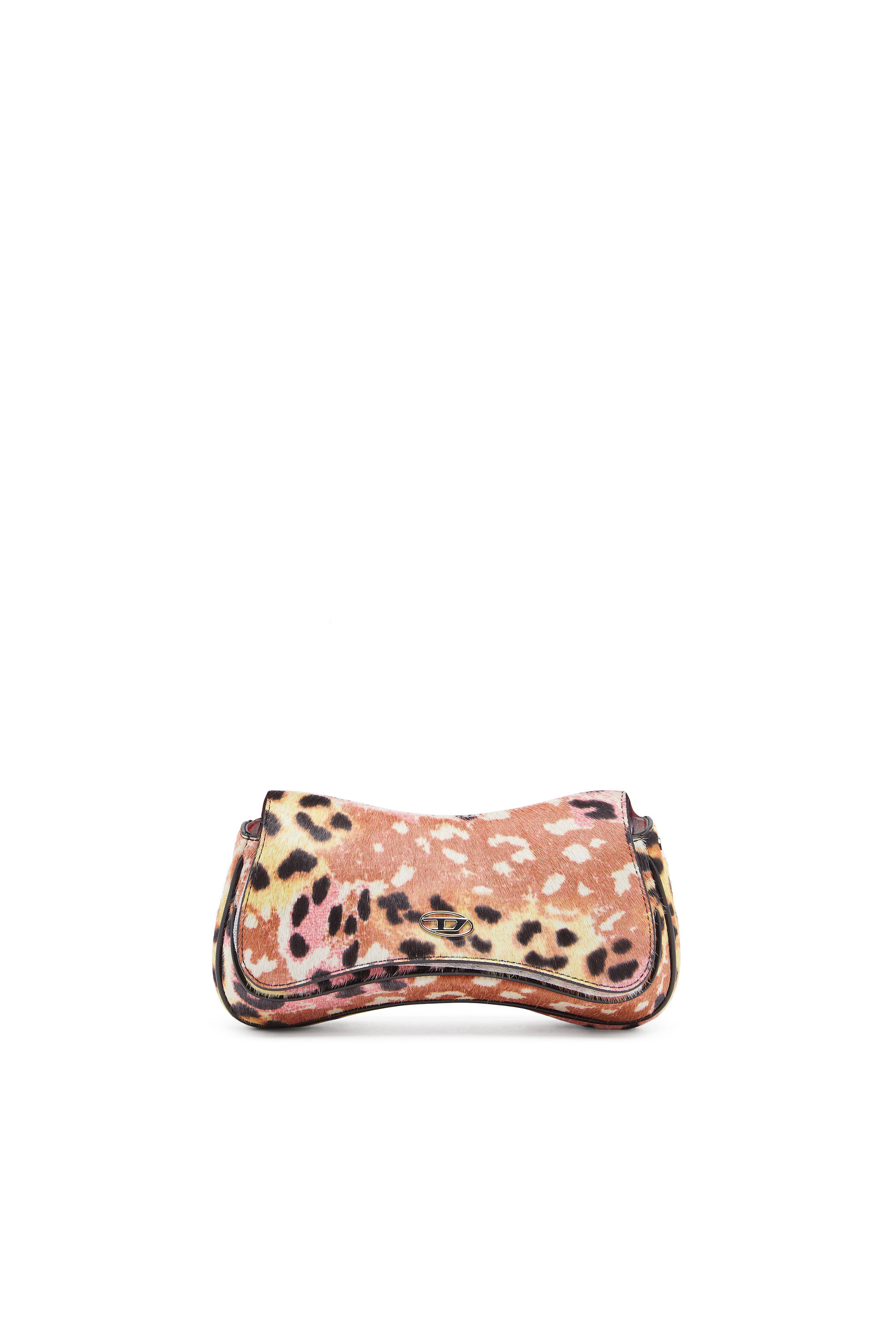 Diesel - PLAY CLUTCH, Play-Clutch en piel de becerro con estampado de leopardo Mujer in Marrón - 1