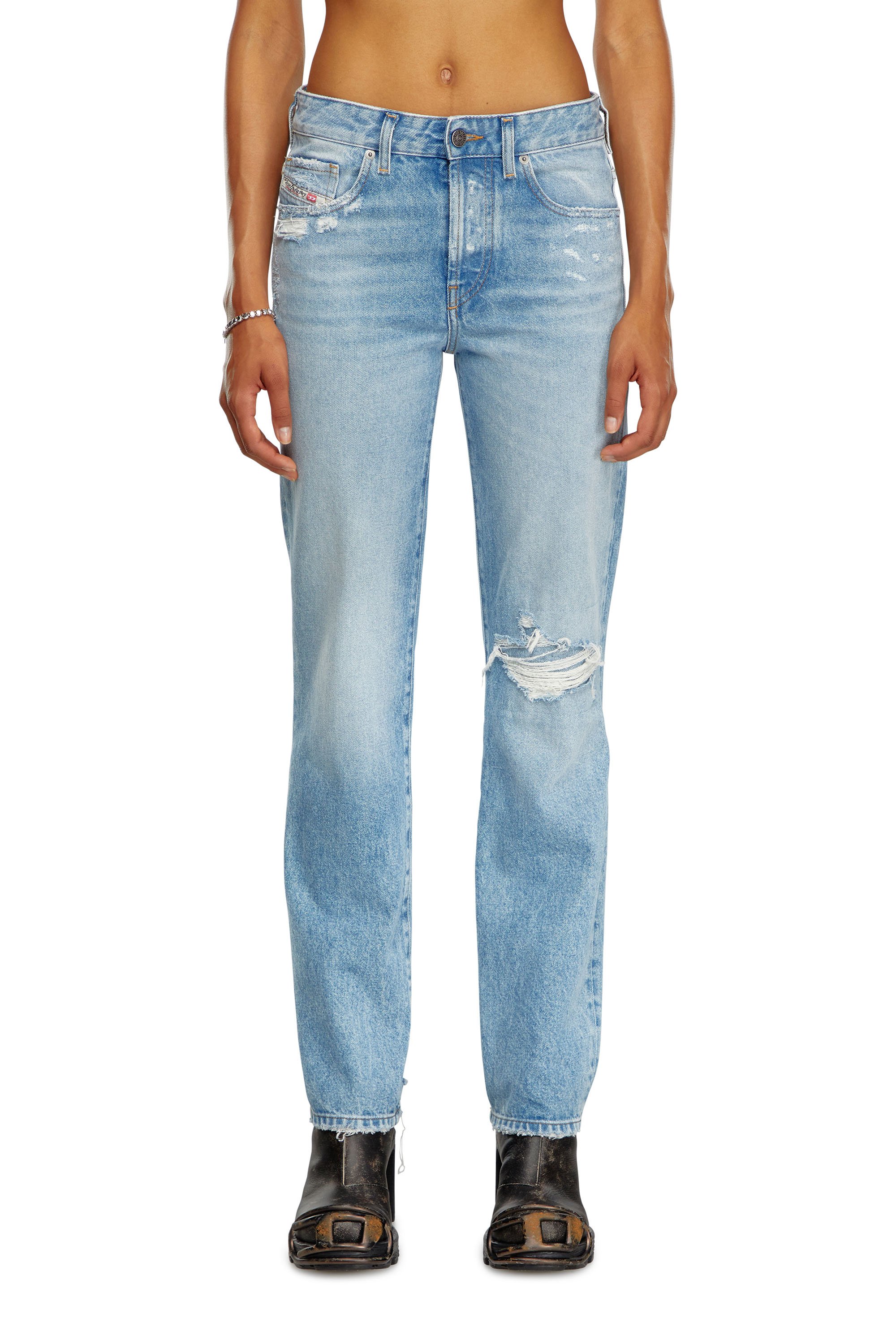 Diesel - Straight Jeans 1989 D-Mine 09J80, Mujer Straight Jeans - 1989 D-Mine in Azul marino - Image 2
