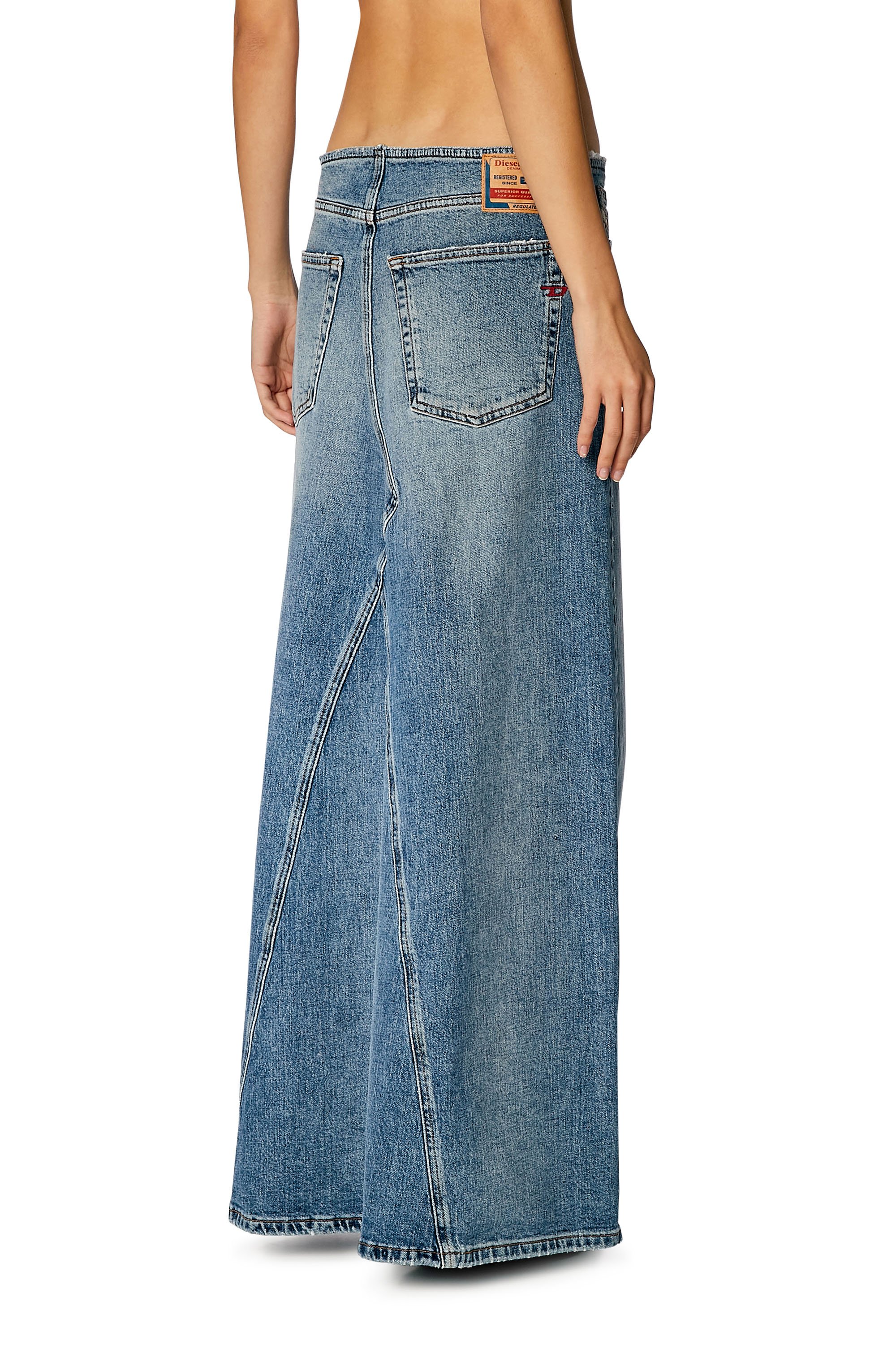 Diesel - DE-PAGO-S, Woman Long skirt in comfort denim in Blue - Image 4