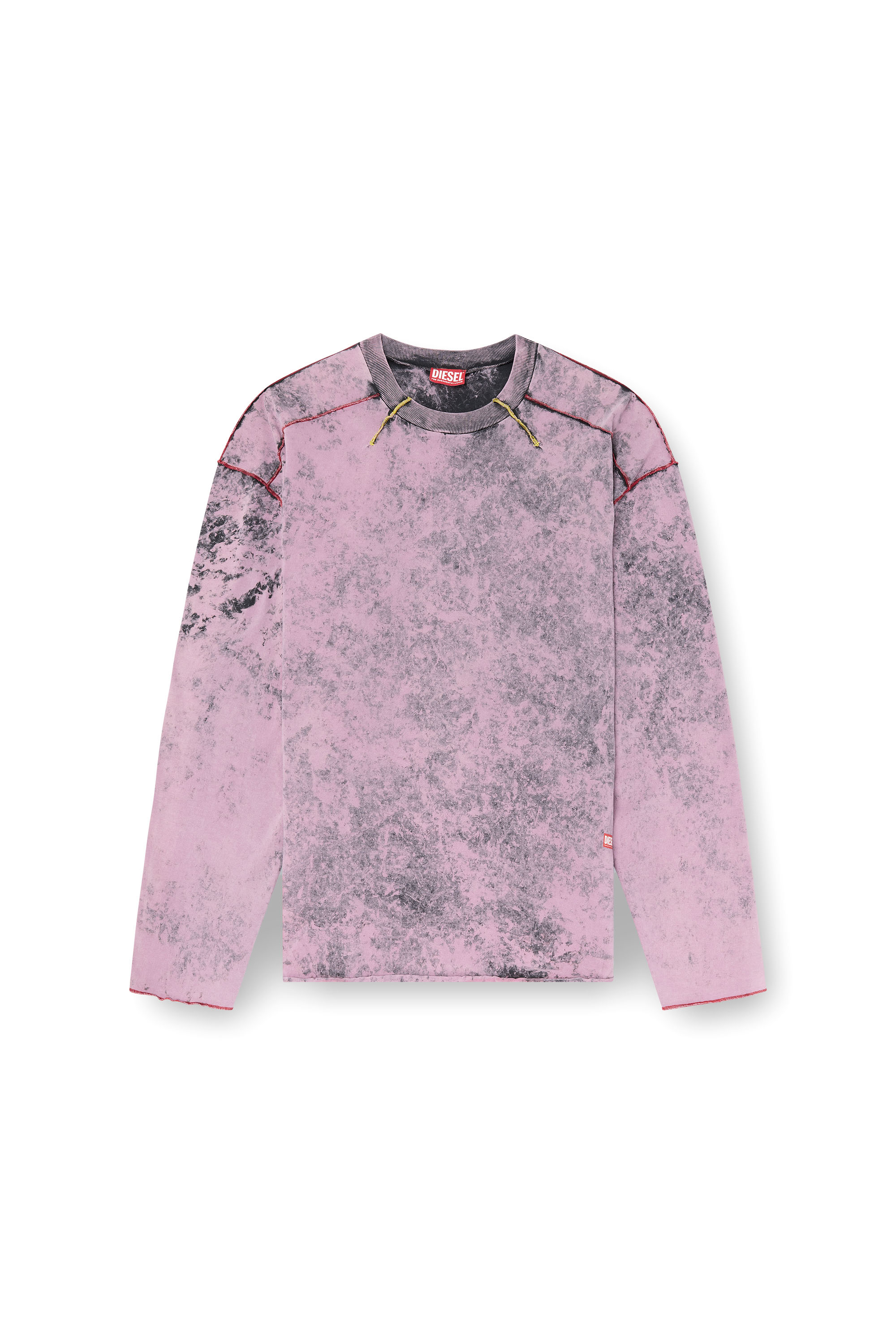 Diesel - T-CRAHOR-LS-R1, Camiseta de manga larga tratada Hombre in Rosa - 4