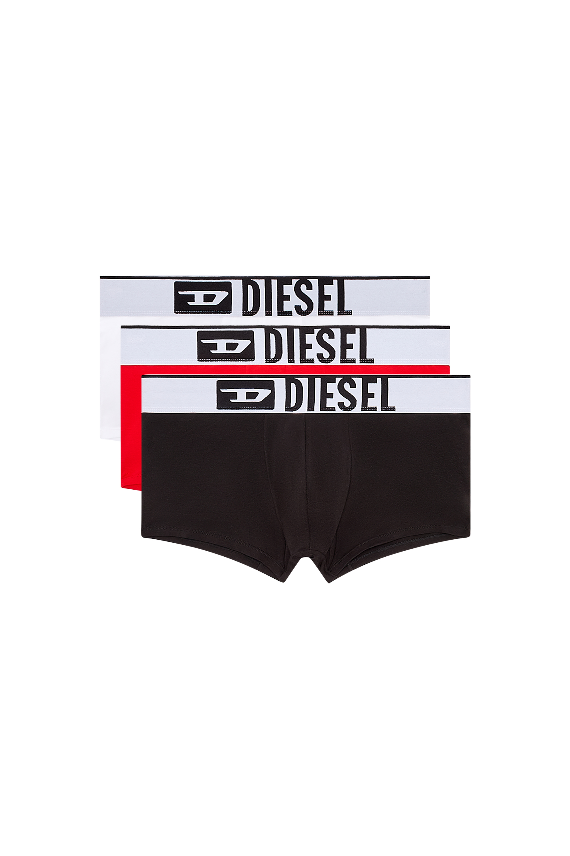 Diesel - UMBX-DAMIENTHREEPACK-XL, Man's Three-pack boxer briefs with XL logo in Black/Red - 1