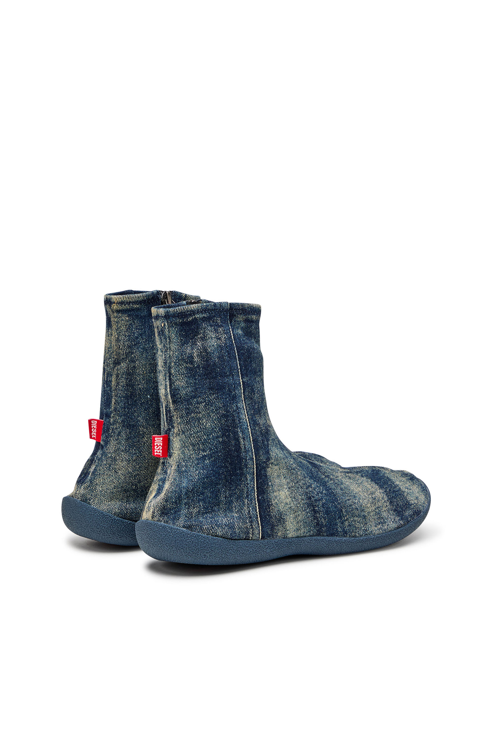 Diesel - D-SHOCK BT, Botines calcetín en denim solarizado Hombre in Azul marino - 3