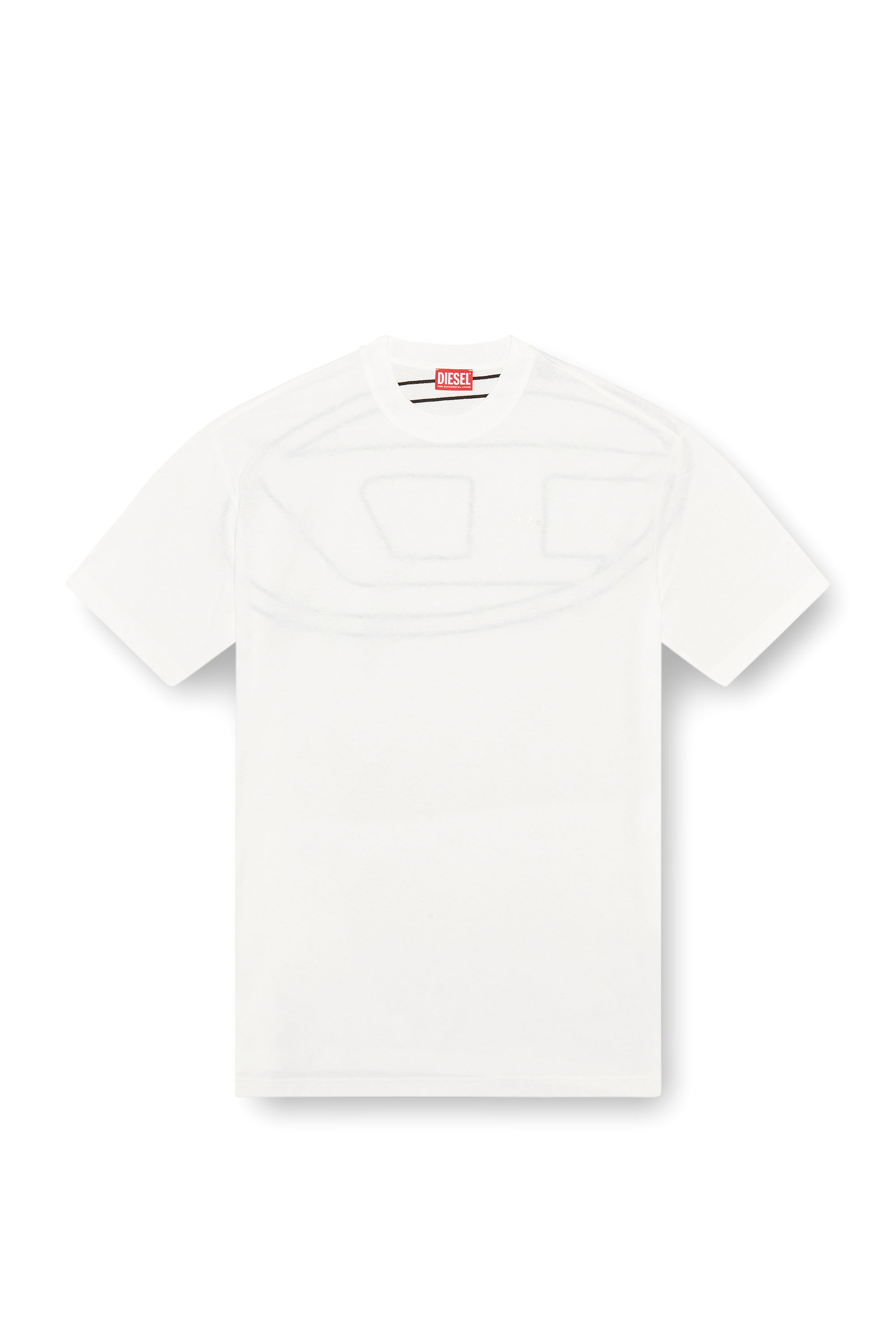 Diesel - T-BOGGY-MEGOVAL-D, Hombre Camiseta con bordado oval D grande in Blanco - Image 4