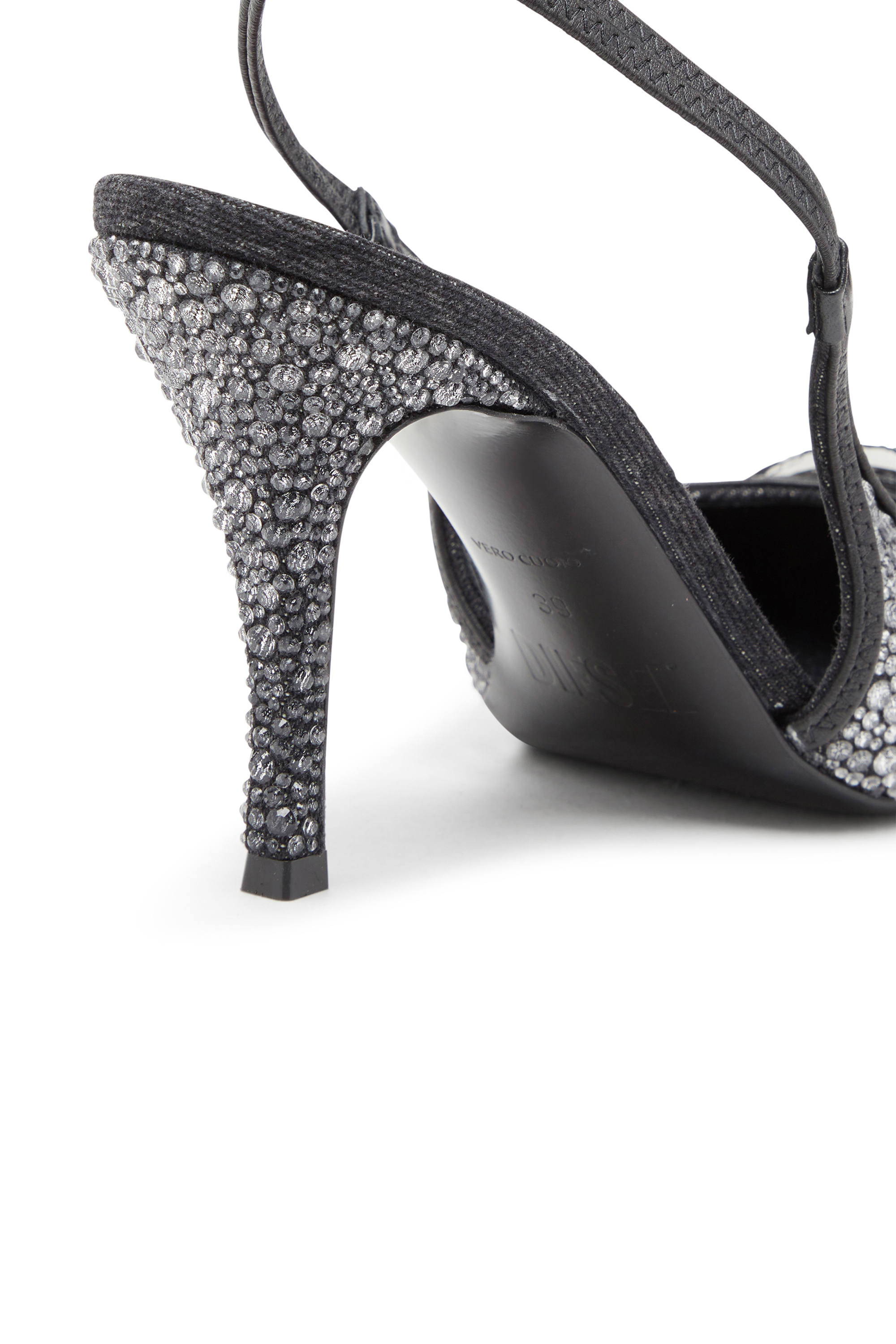 Women's D-Venus-Slingback in rhinestone denim | Black | Diesel