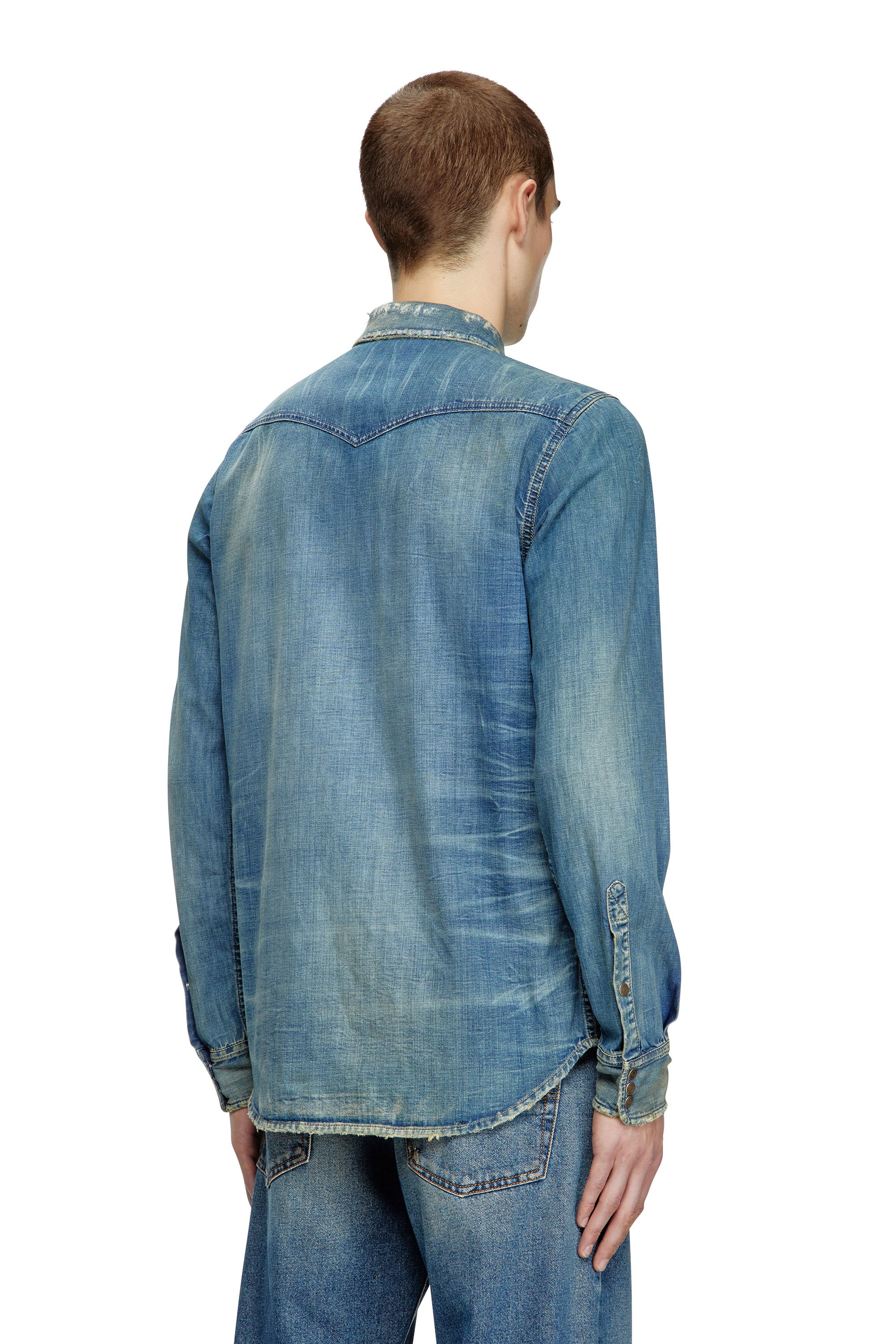 Diesel - D-VEGA, Sobrecamisa denim Hombre in Azul marino - 3