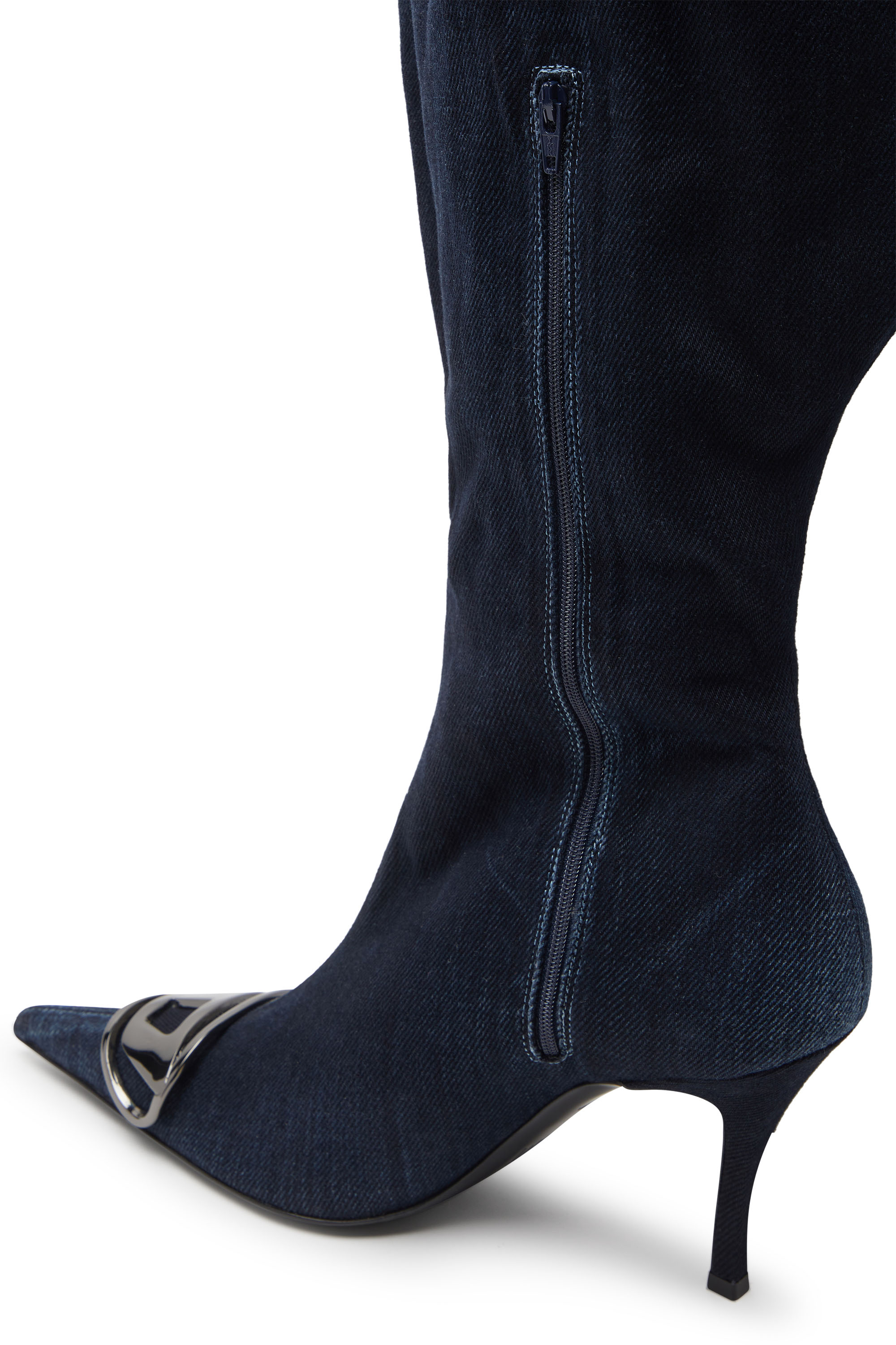 Women's D-Venus-Wide knee-high boots in denim | Blue | Diesel