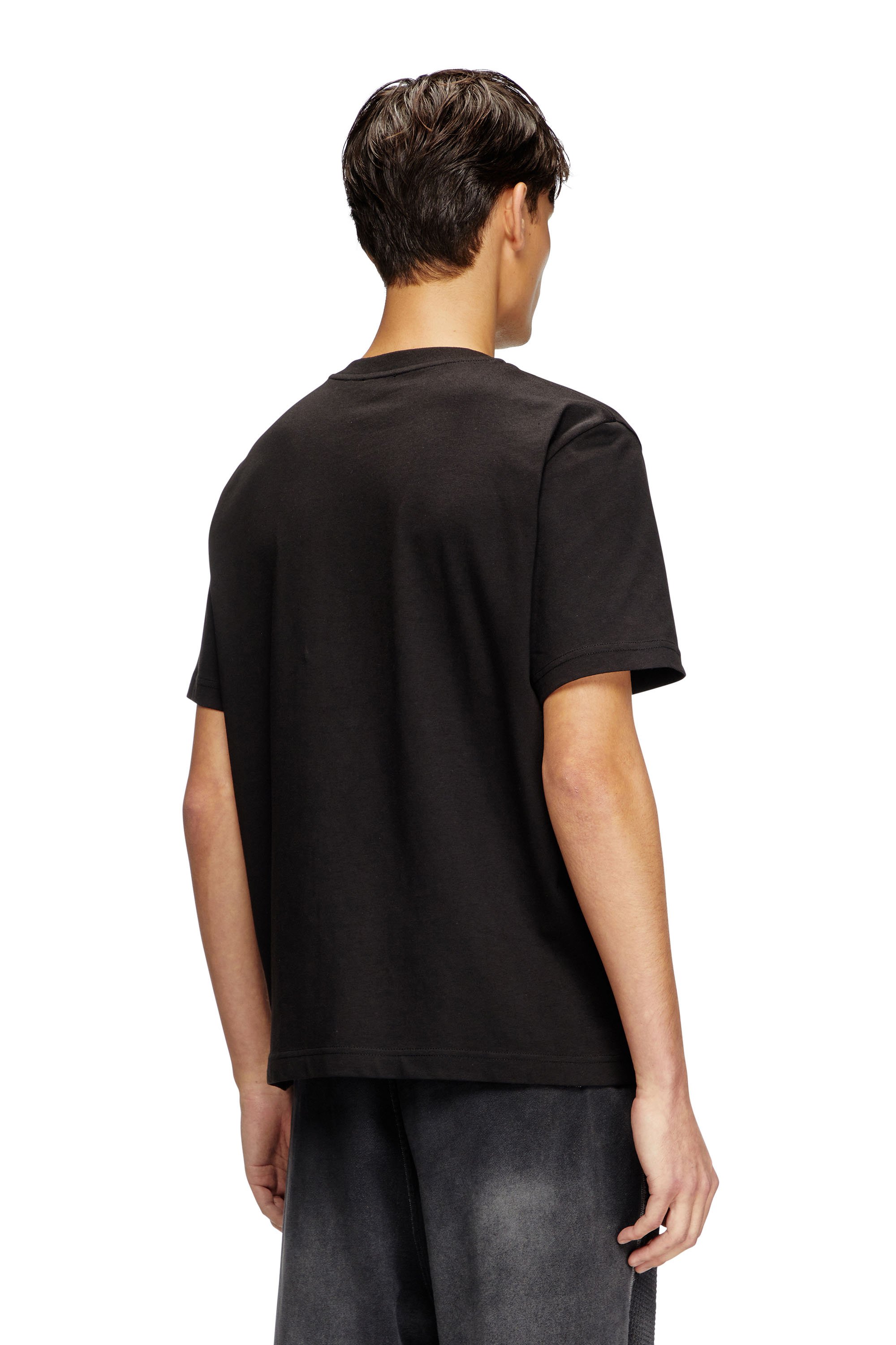 Diesel - T-ADJUST-BIGOVAL, Man's T-shirt with embossed Oval D in Black - 3