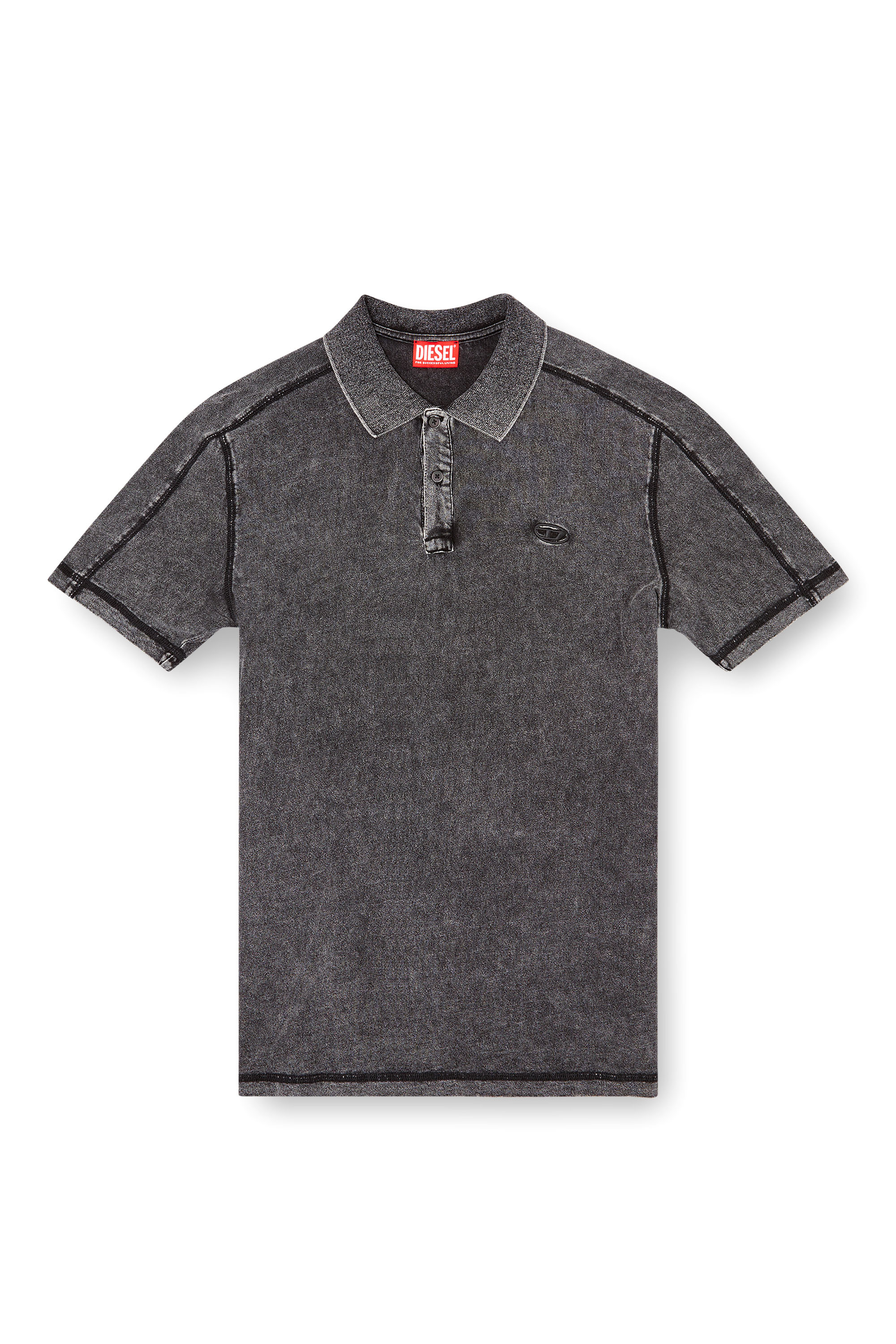 Diesel - T-SWIND-R1, Polo de aspecto denim Hombre in Negro - 4