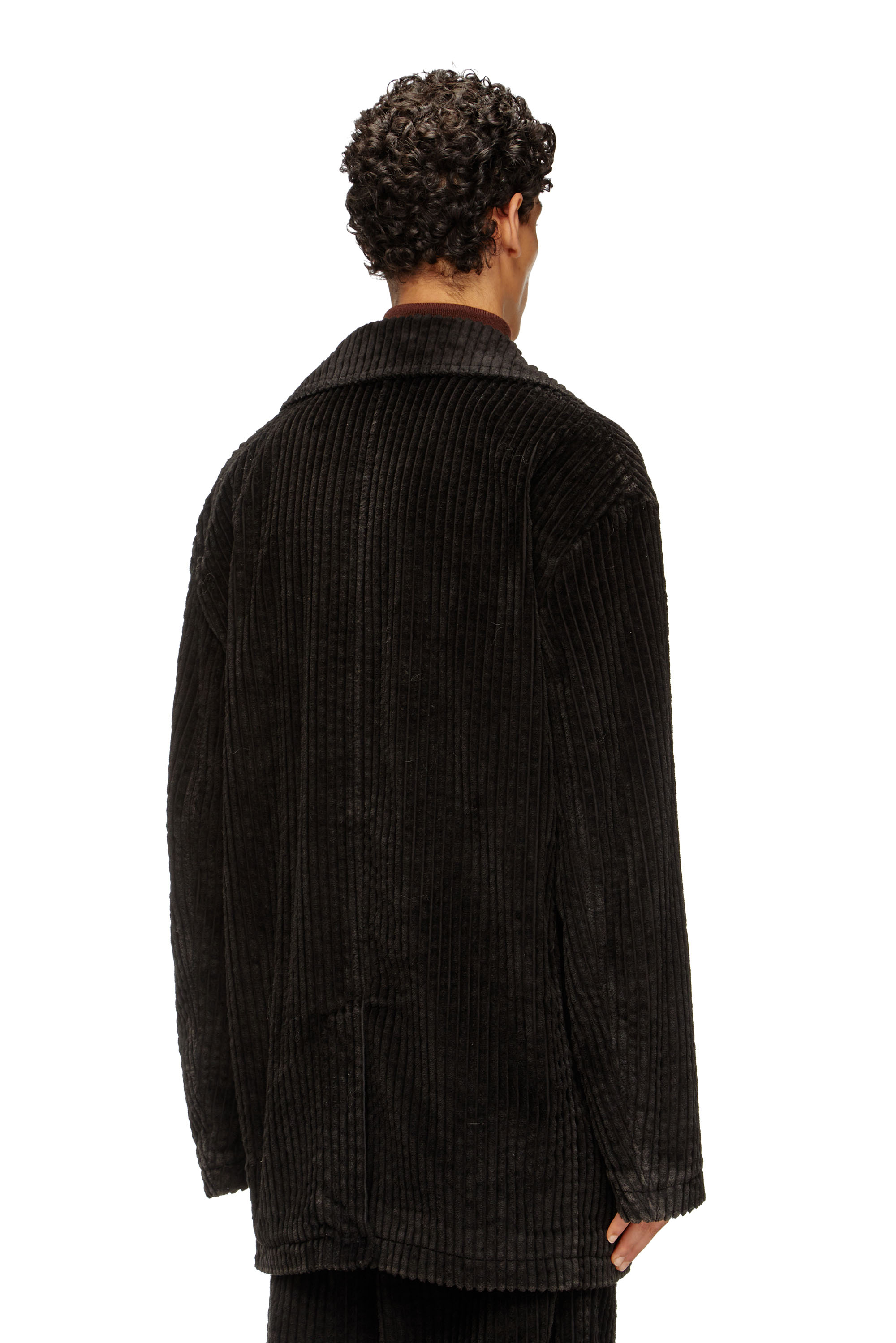 Diesel - W-OTIS, Man's Pea coat in treated corduroy in Brown - 3