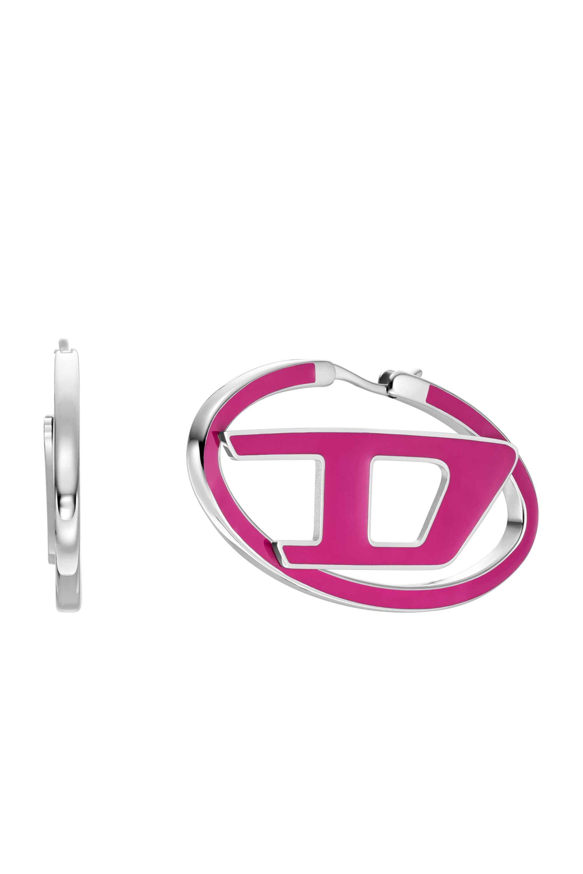 Diesel - DX1506, Unisex Stainless steel hoop earrings in Pink - Image 2