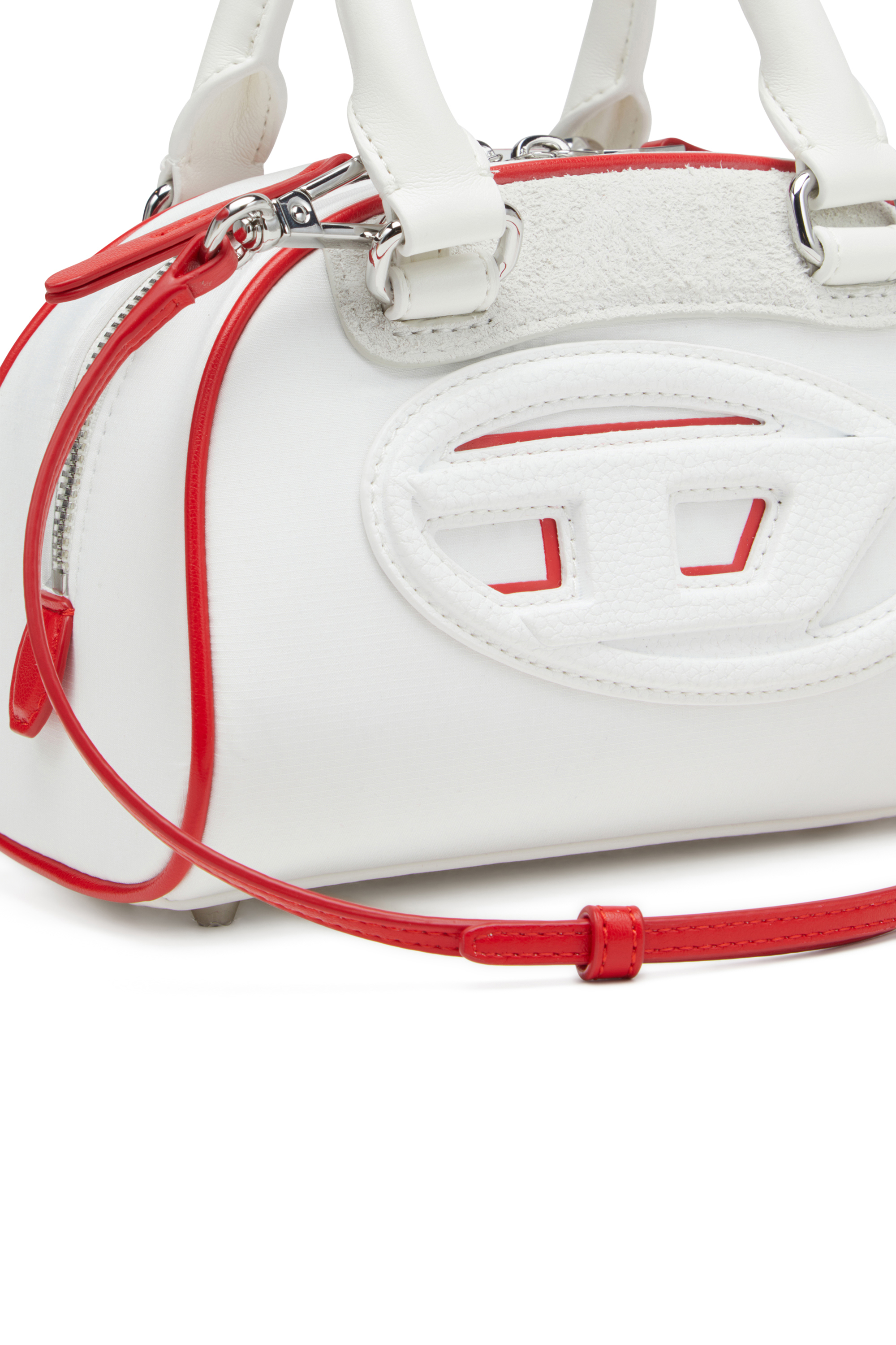 Diesel - 1DR DOME CROSSBODY, Woman's Colour-block mini bowling bag in White - 5