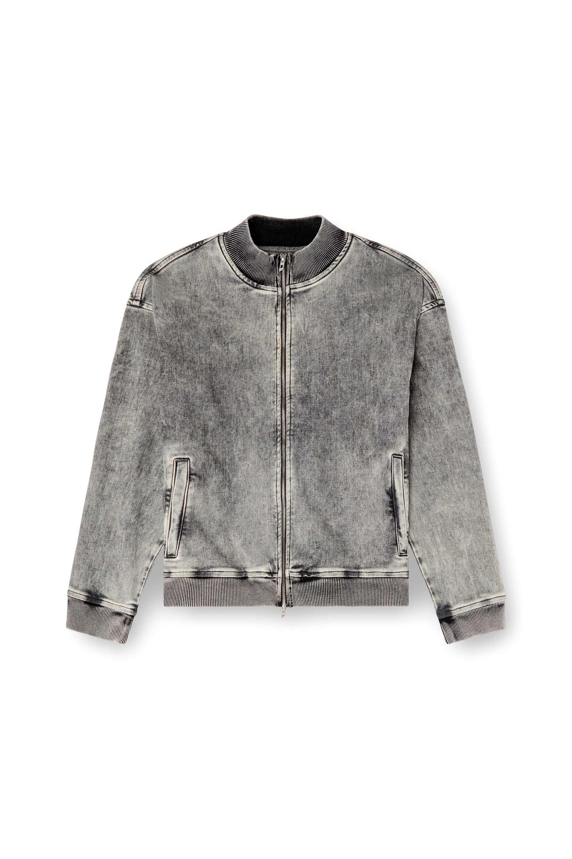 Diesel - D-CARLY-S TRACK, Jersey Track Denim con cremallera y Oval D Unisex in Gris - 7