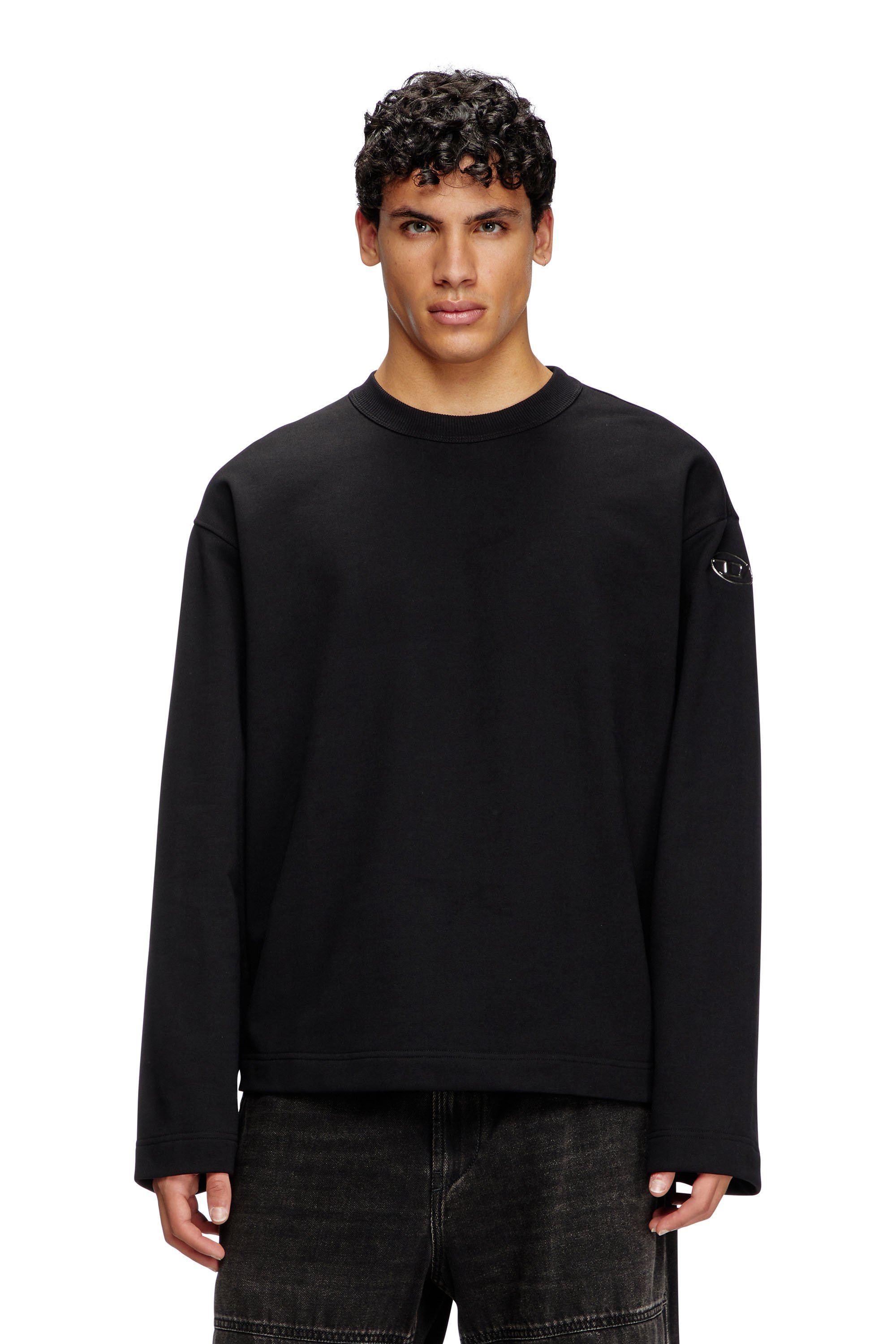 Diesel - S-MACSIS-OD, Sudadera con logotipo metálico Hombre in Negro - 1