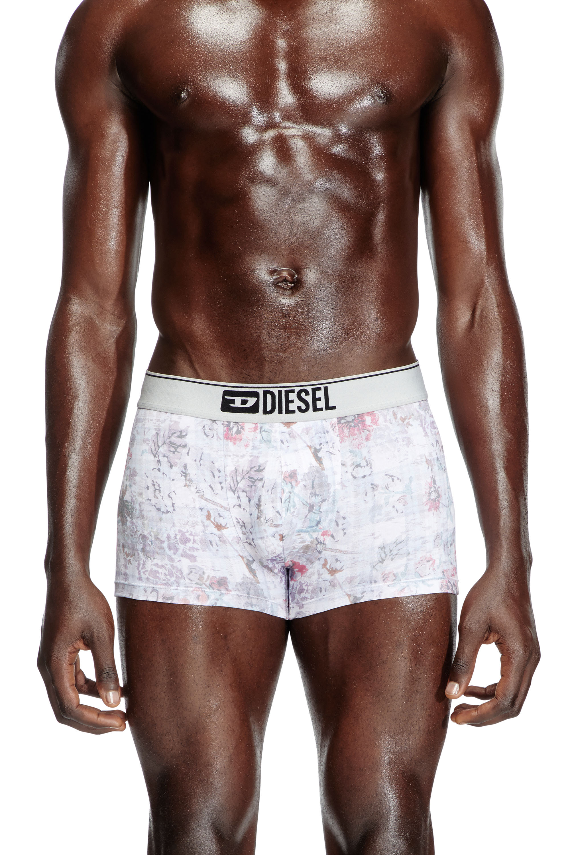 Diesel - DAMIEN-THREEPACK, Man's Three-pack boxer briefs with floral motif in Pink/Black - 2