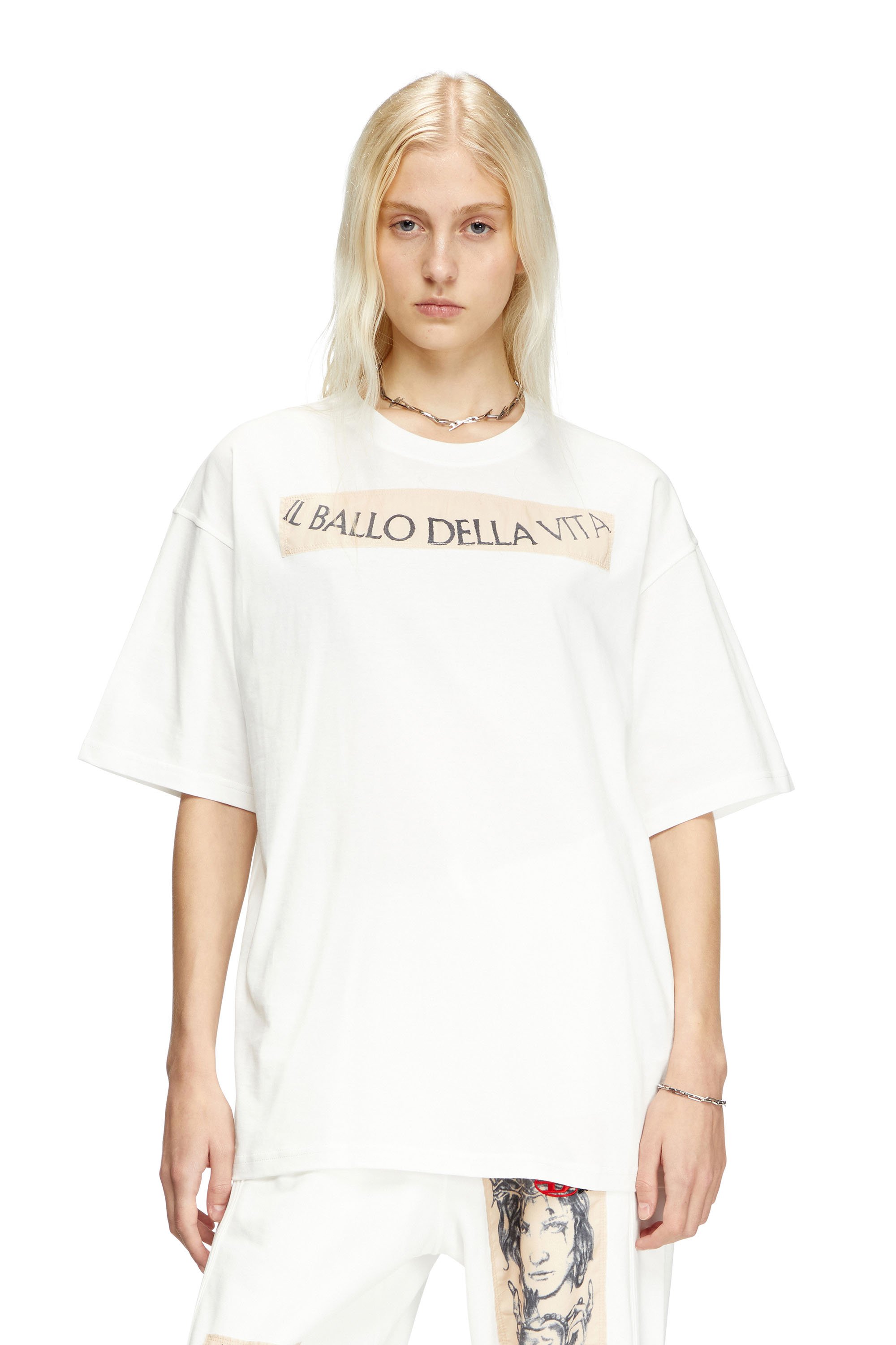 Diesel - T-BOXT-BALLO-DD, Camiseta con parche de tatuaje Unisex in Blanco - 4