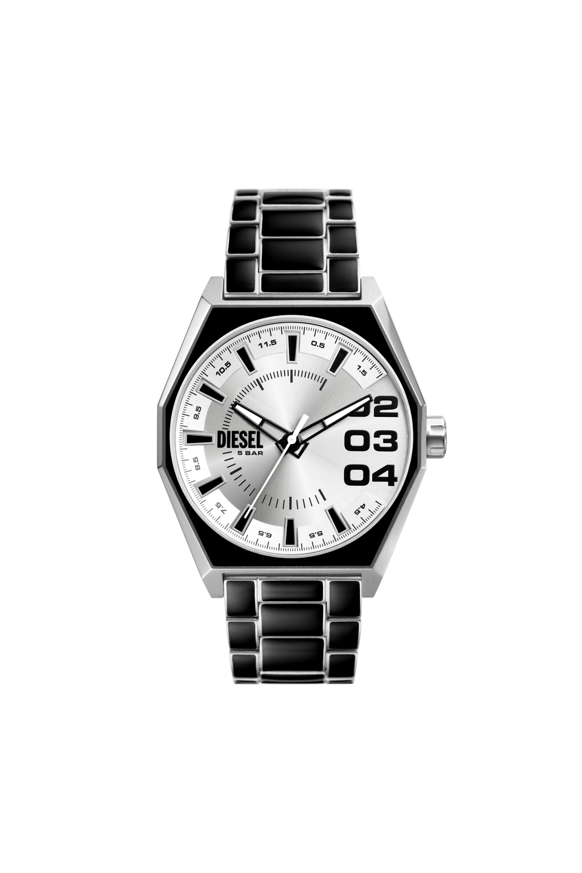 Diesel - DZ2195, Man Scraper black enamel and stainless steel watch in Black - Image 1