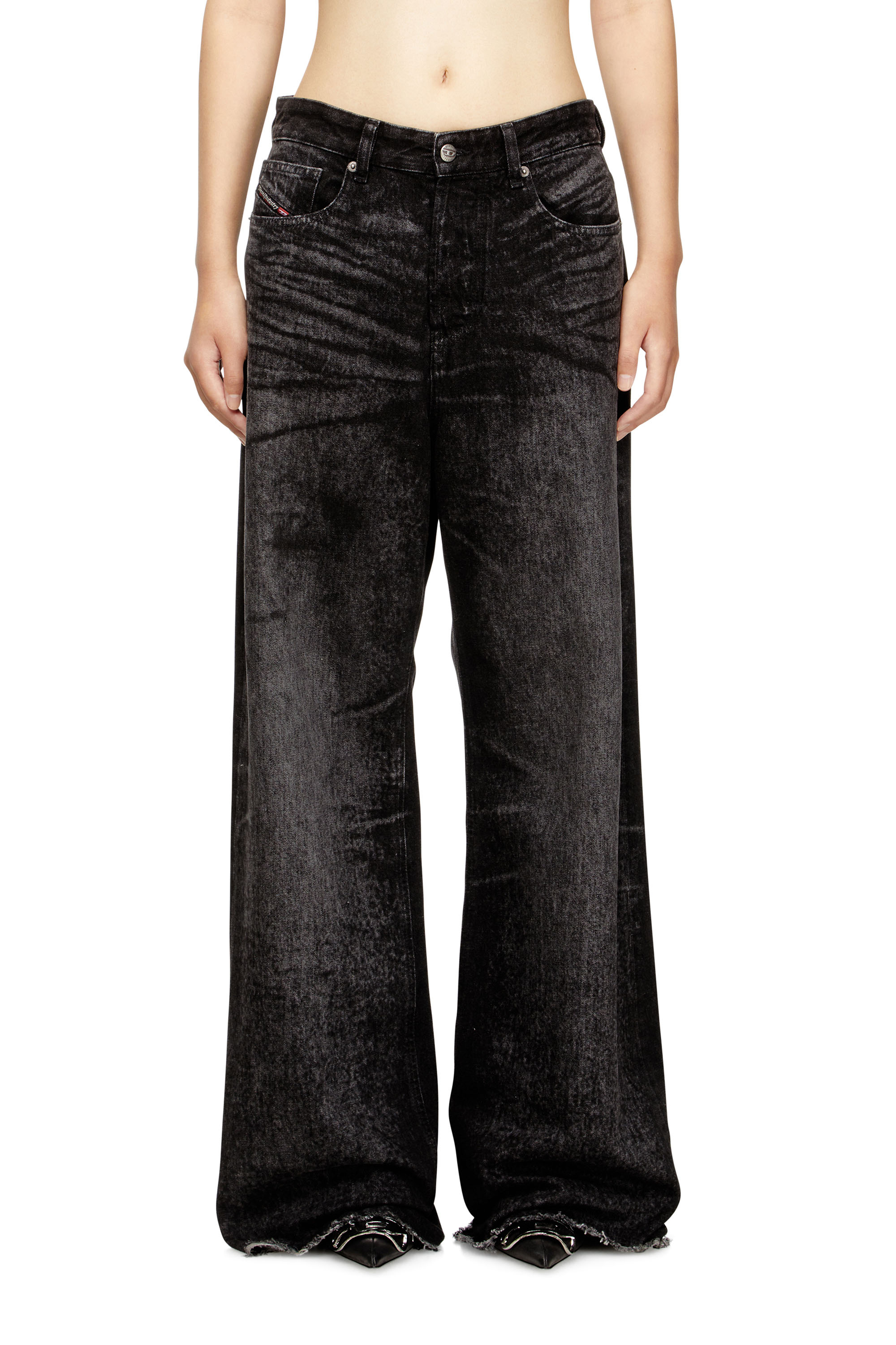 Diesel - Relaxed Jeans 1996 D-Sire 007DB Mujer, Negro/Gris oscuro - 1