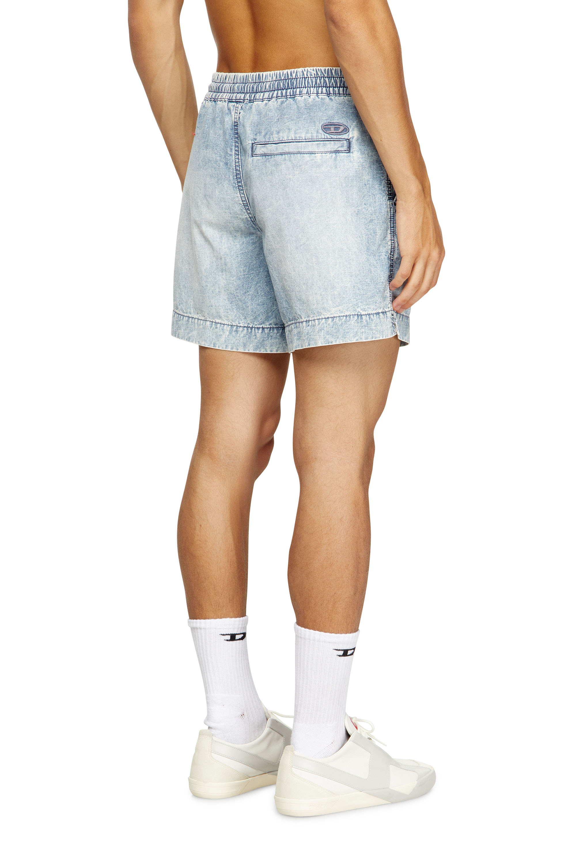 Diesel - D-TENNI-S, Unisex's Shorts in marbled denim in Light Blue - 3