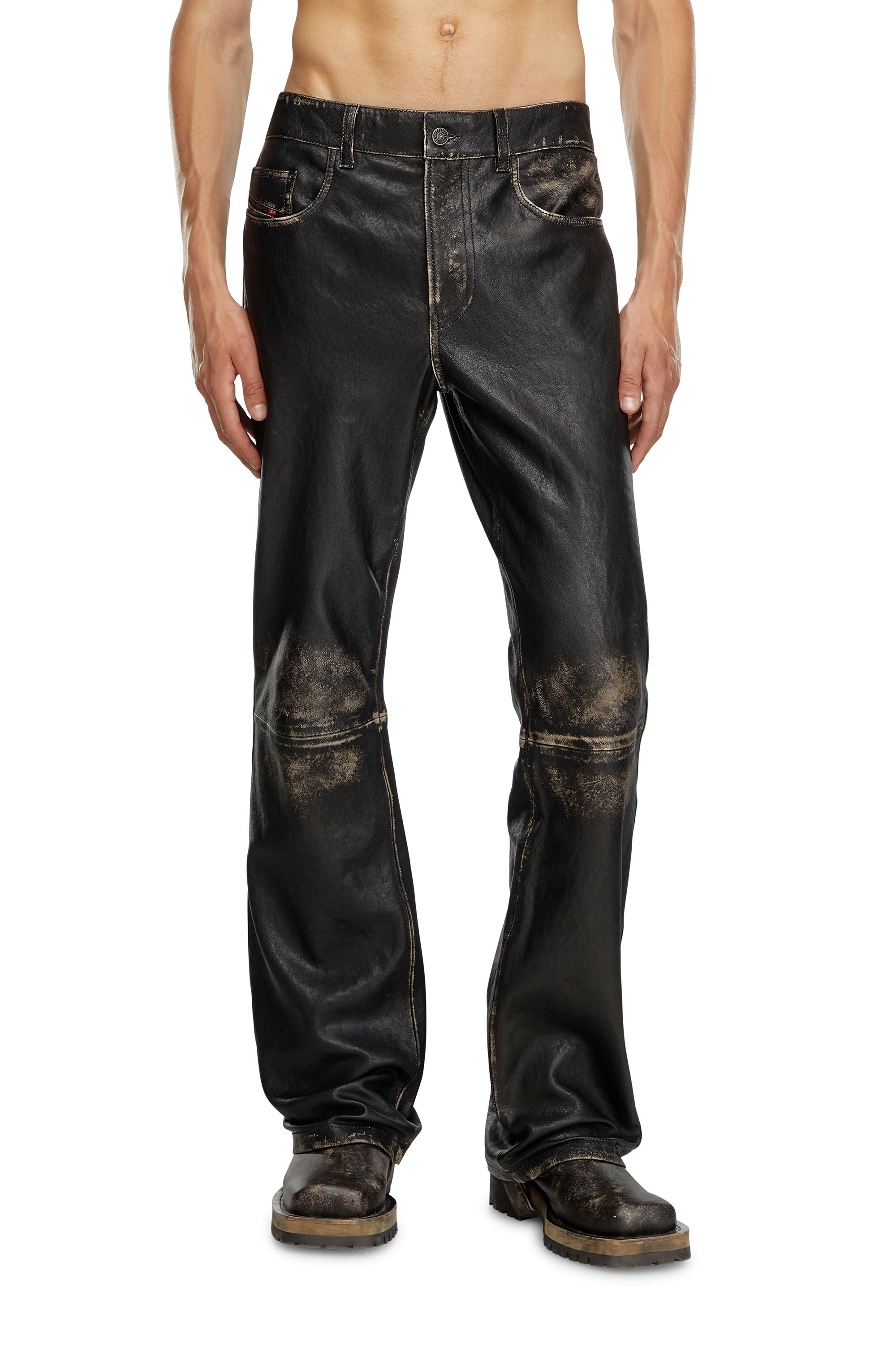 Diesel - P-BLIXIA, Pantalones de cuero desgastado Hombre in Negro - 2