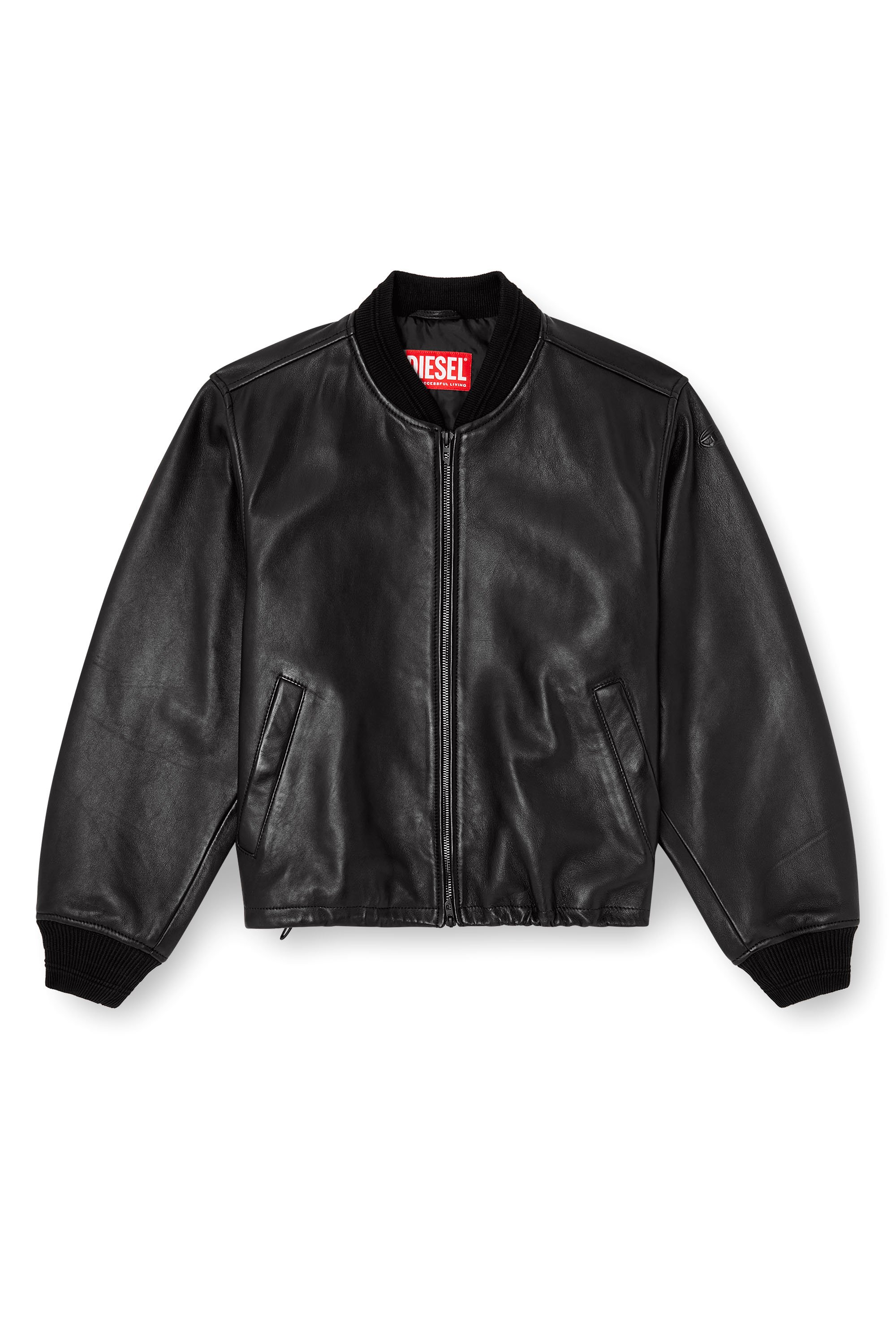 Diesel - L-ILYAN, Woman's Leather bomber jacket in Black - 5