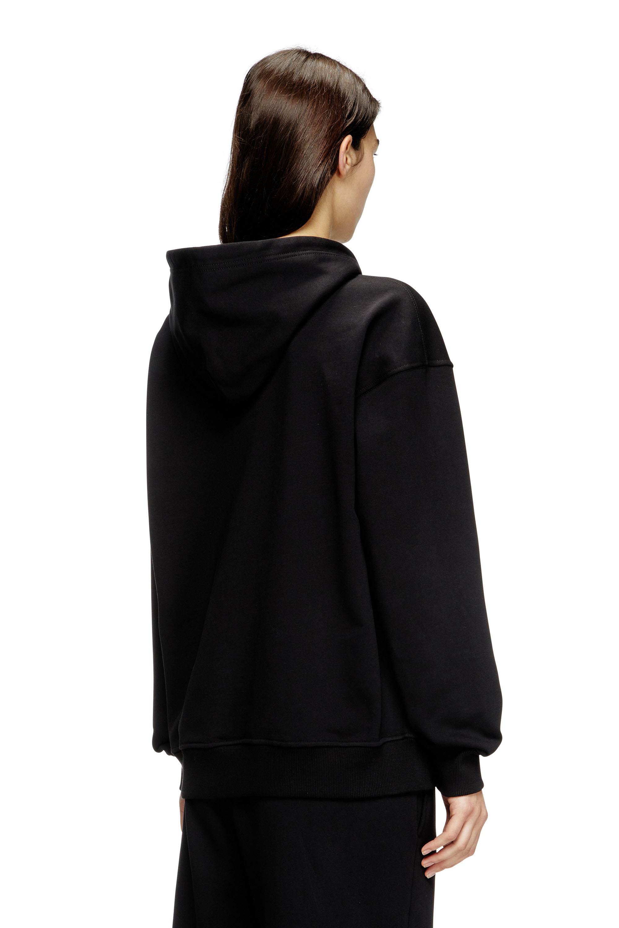 Diesel - F-BUXT-HOOD-OD, Woman's Hoodie with metal-effect Oval D logo in Black - 3