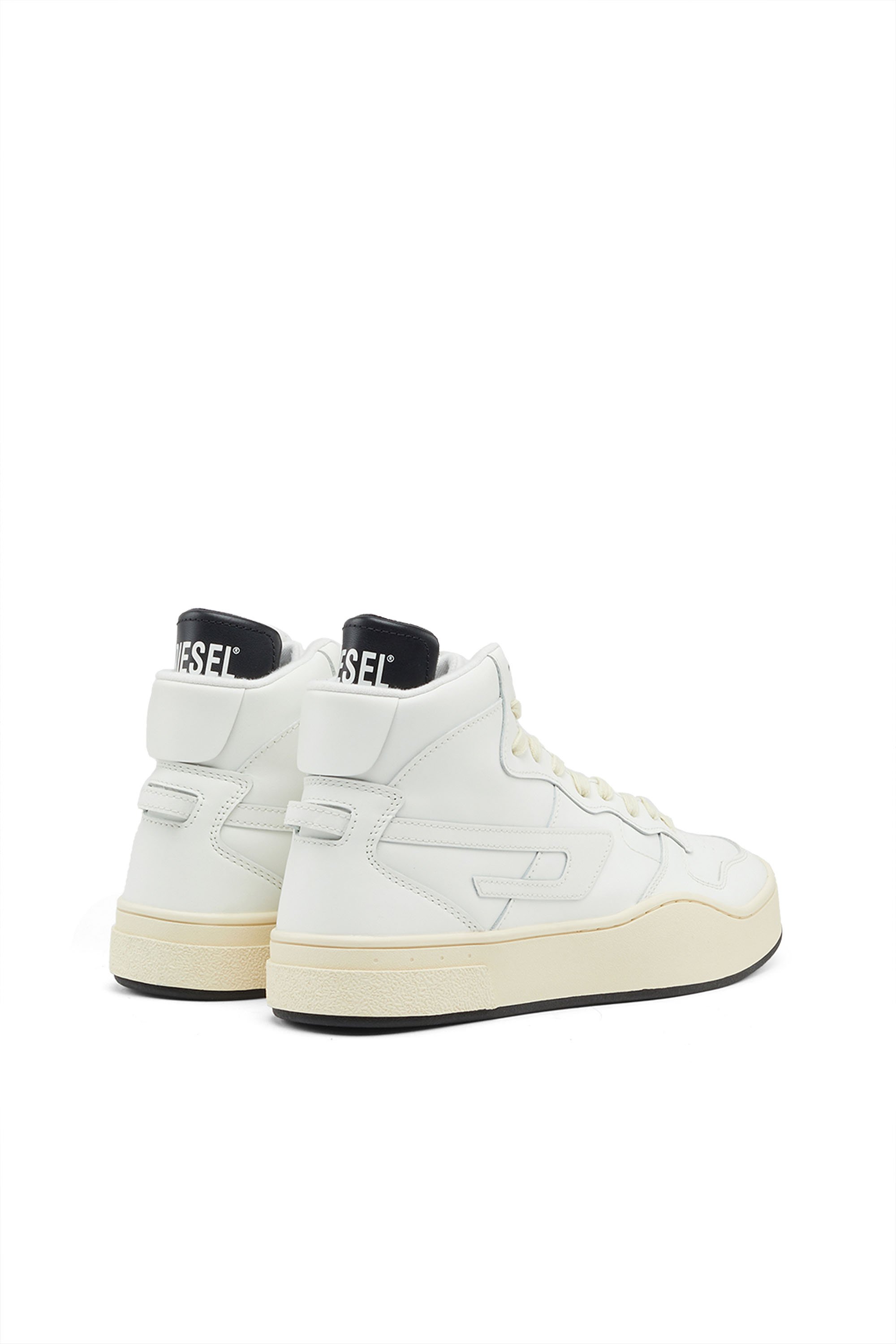 S-UKIYO MID Man: Leather high-top sneakers with D logo | Diesel