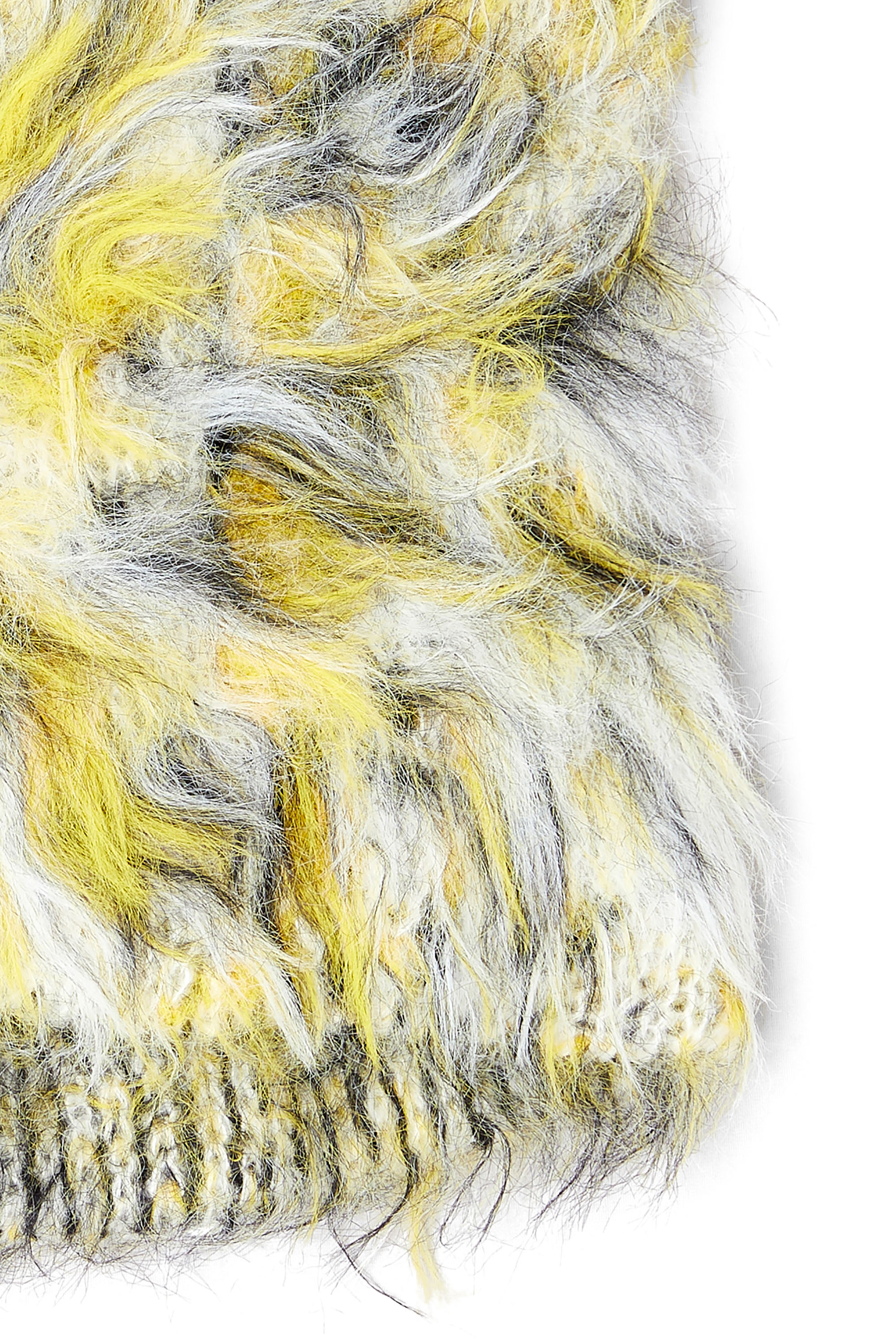 Diesel - K-EREN, Unisex's Neckwarmer in fluffy jacquard knit in Yellow/Black - 3