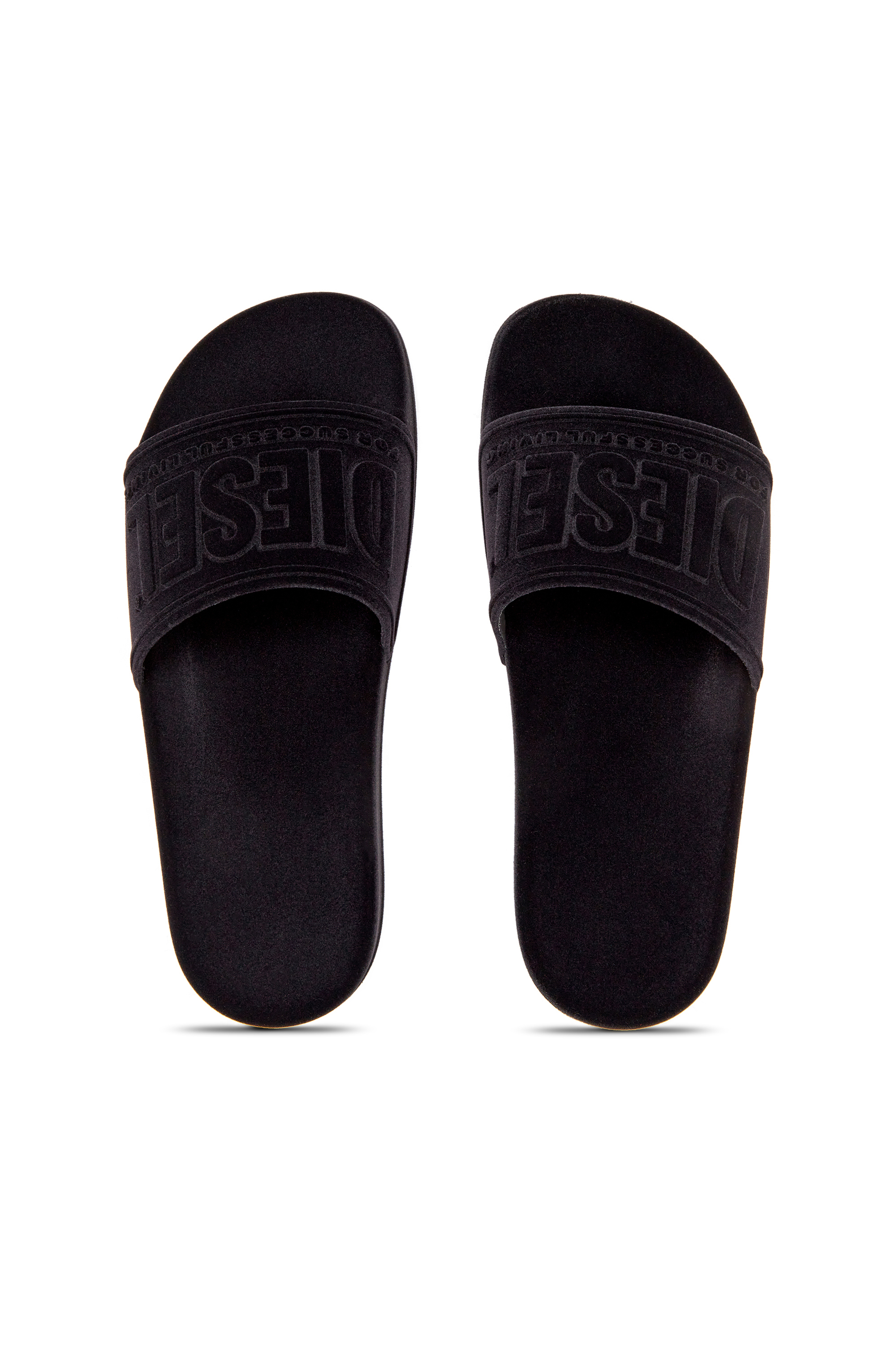 Diesel - SA-MAYEMI CC W, Sa-Mayemi-Sandalias de piscina con flocado aterciopelado Mujer in Negro - 5