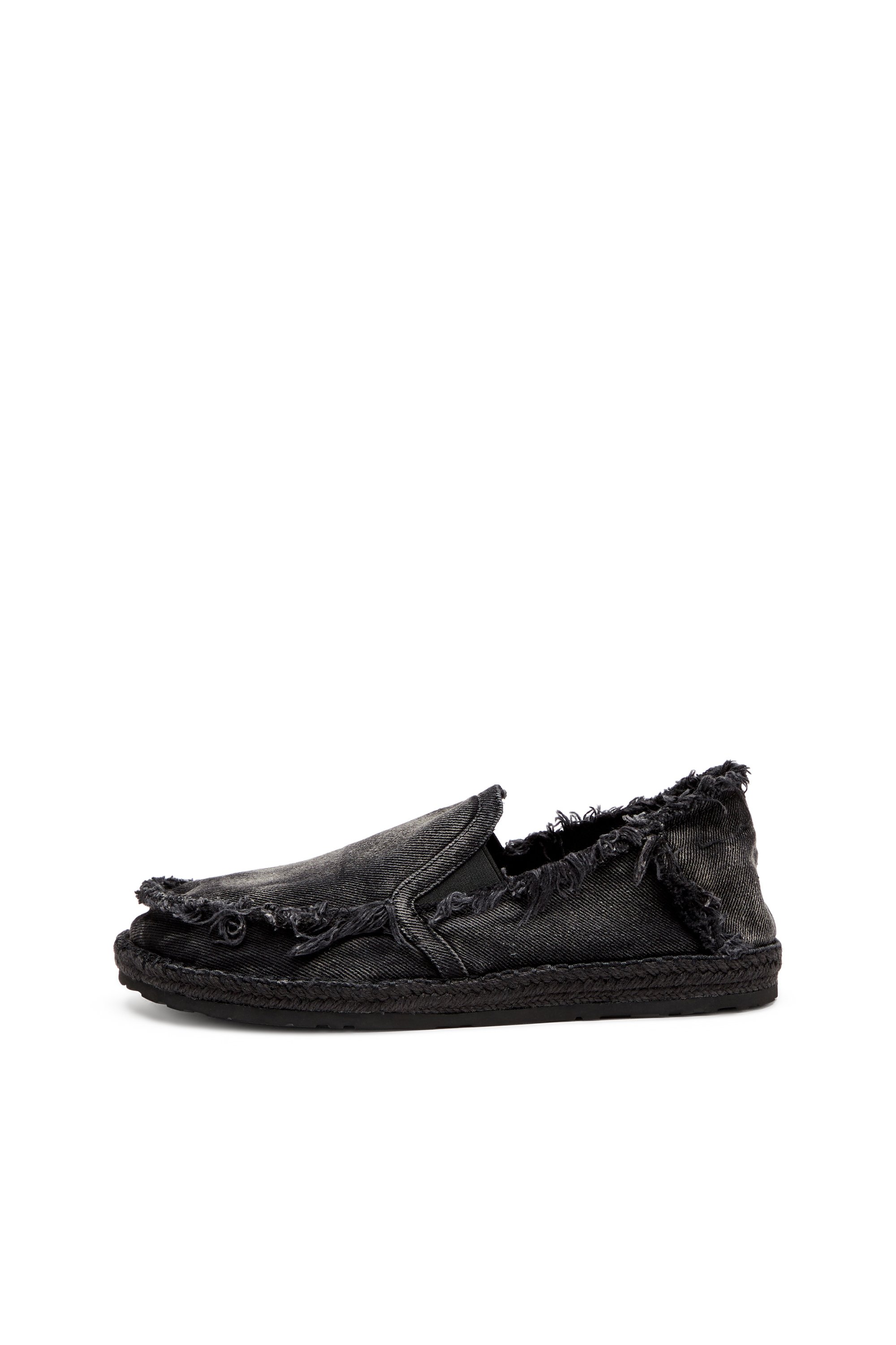 Diesel - D-LUKAS ESP, Mocasines de esparto en denim desgastado Hombre in Negro - 7