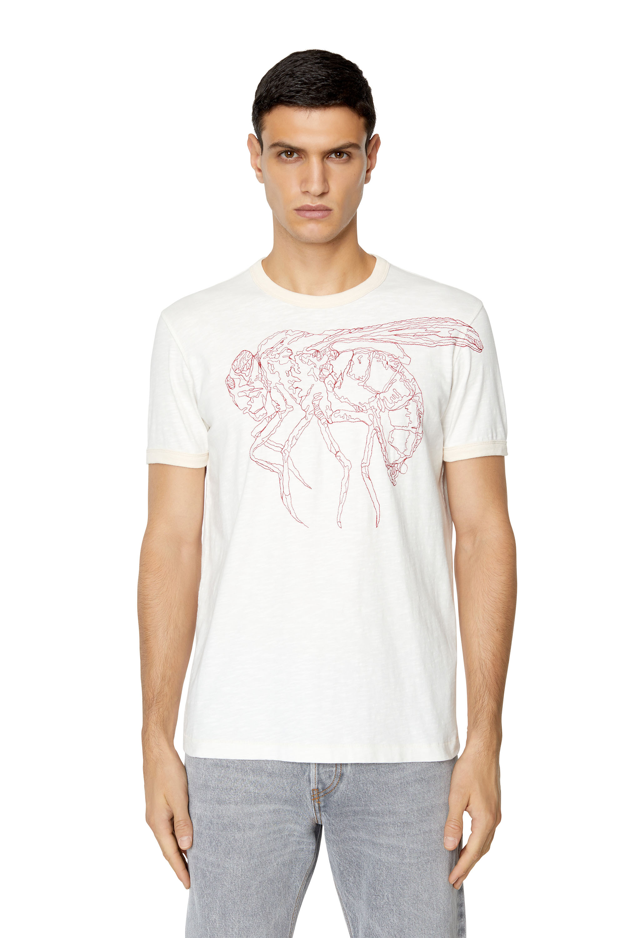 T-DIERING-E1 Man: T-shirt with fly embroidery | Diesel