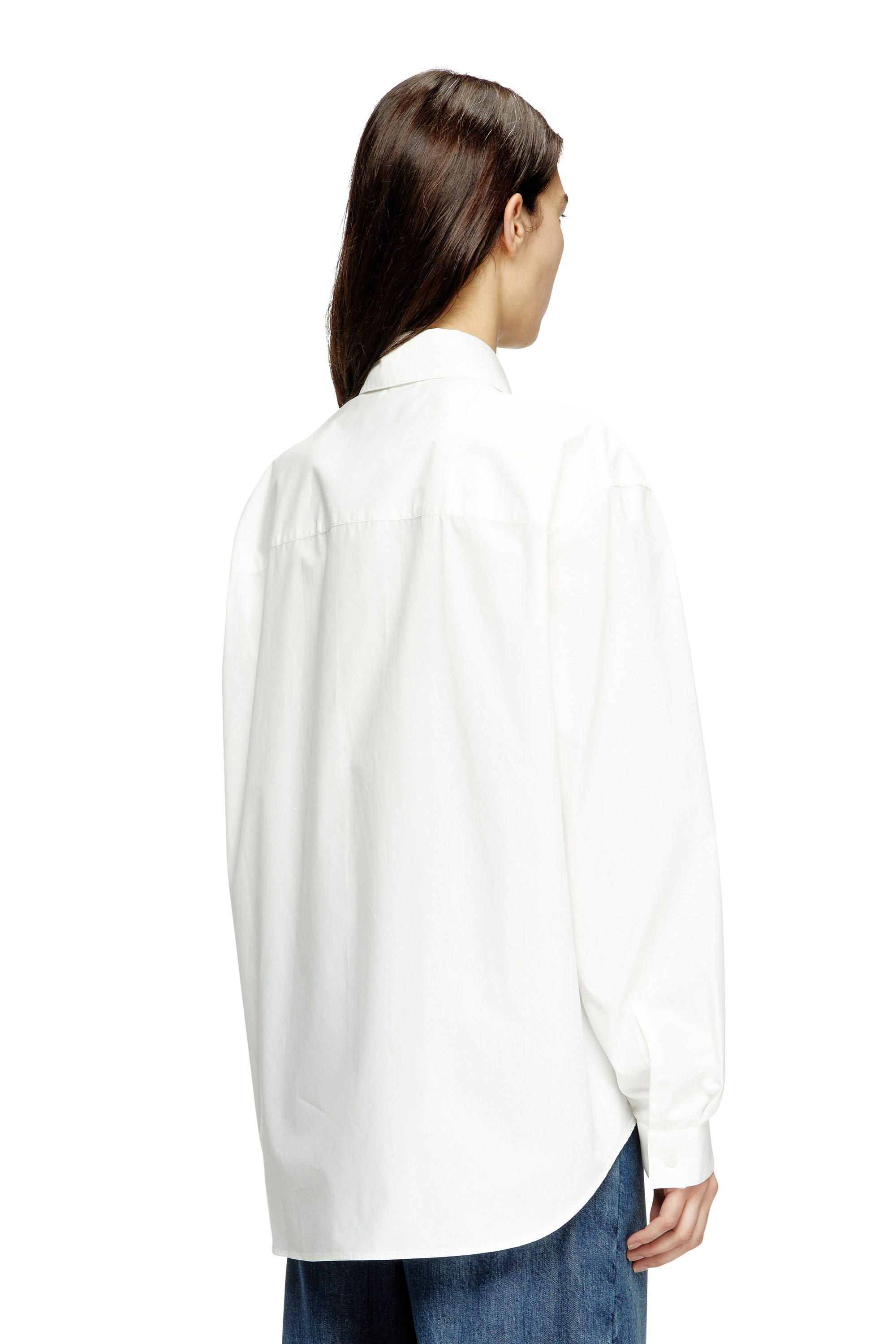 Diesel - S-SIMPLY-C-WN-R1, Camisa estilo boyfriend con Oval D Mujer in Blanco - 3