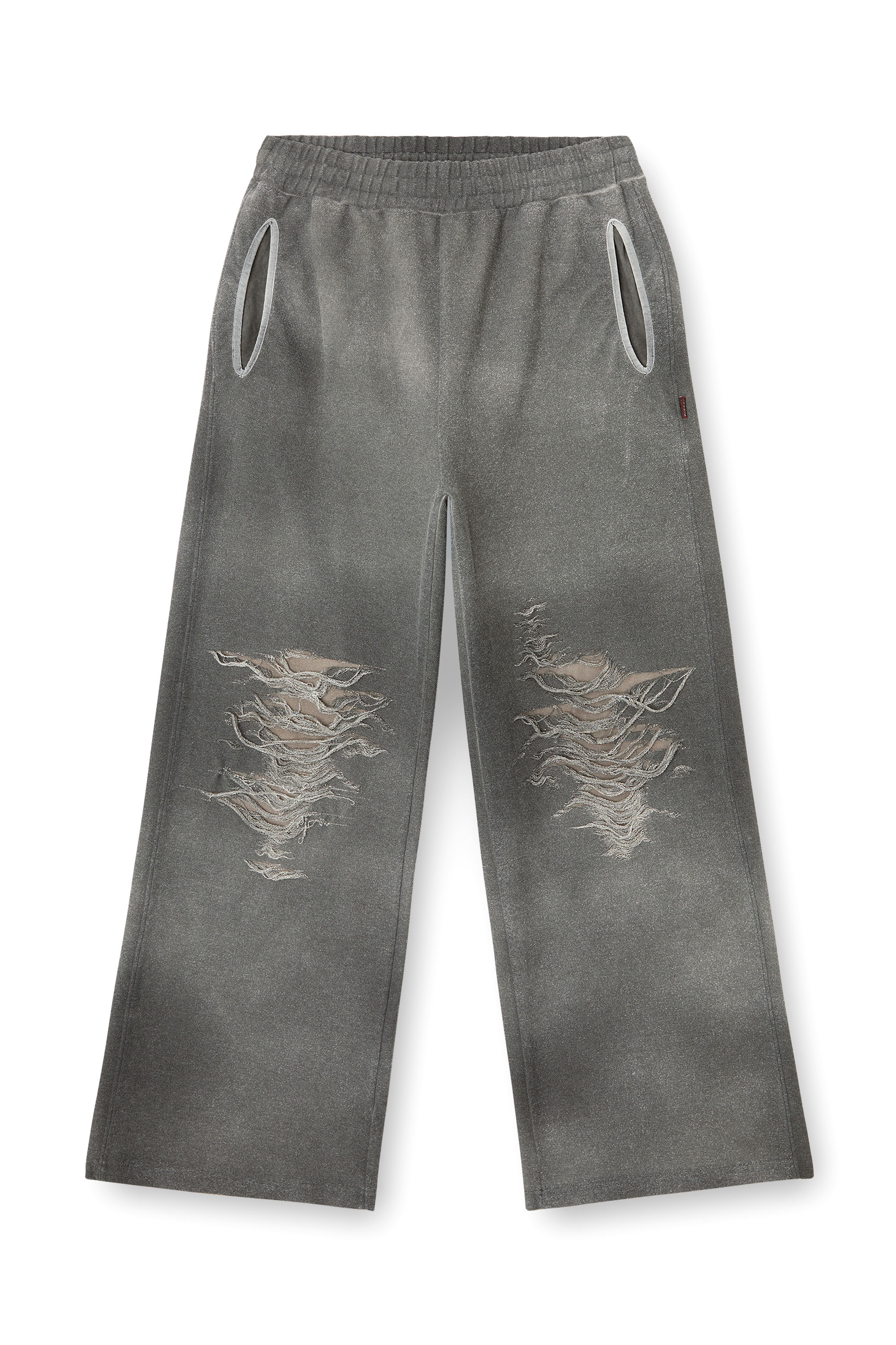 Diesel - P-PERCY, Man's Track pants with distressed front in Grey - 5