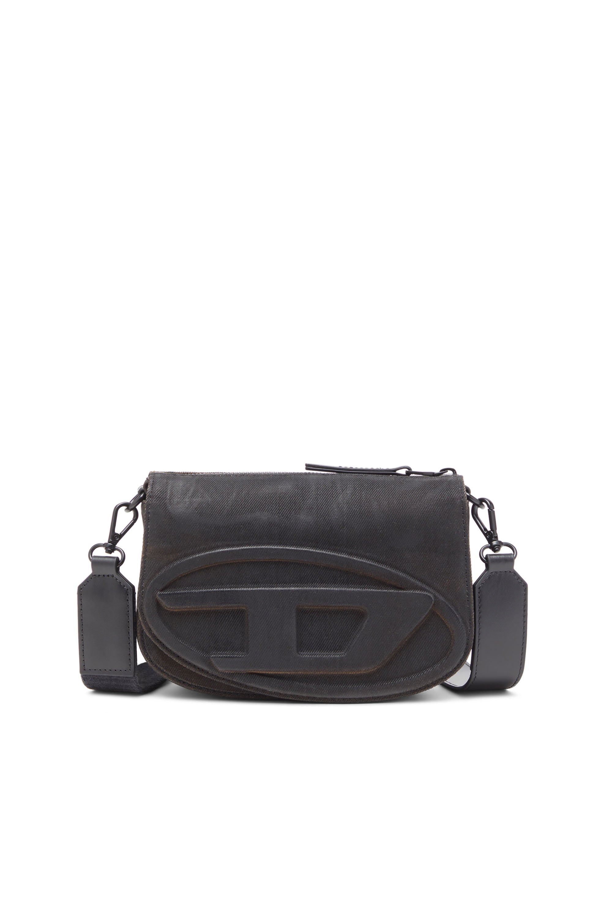 Diesel - 1DR CAMERA BAG, 1DR-Bolso tipo cámara de denim en relieve Hombre in Negro - 1