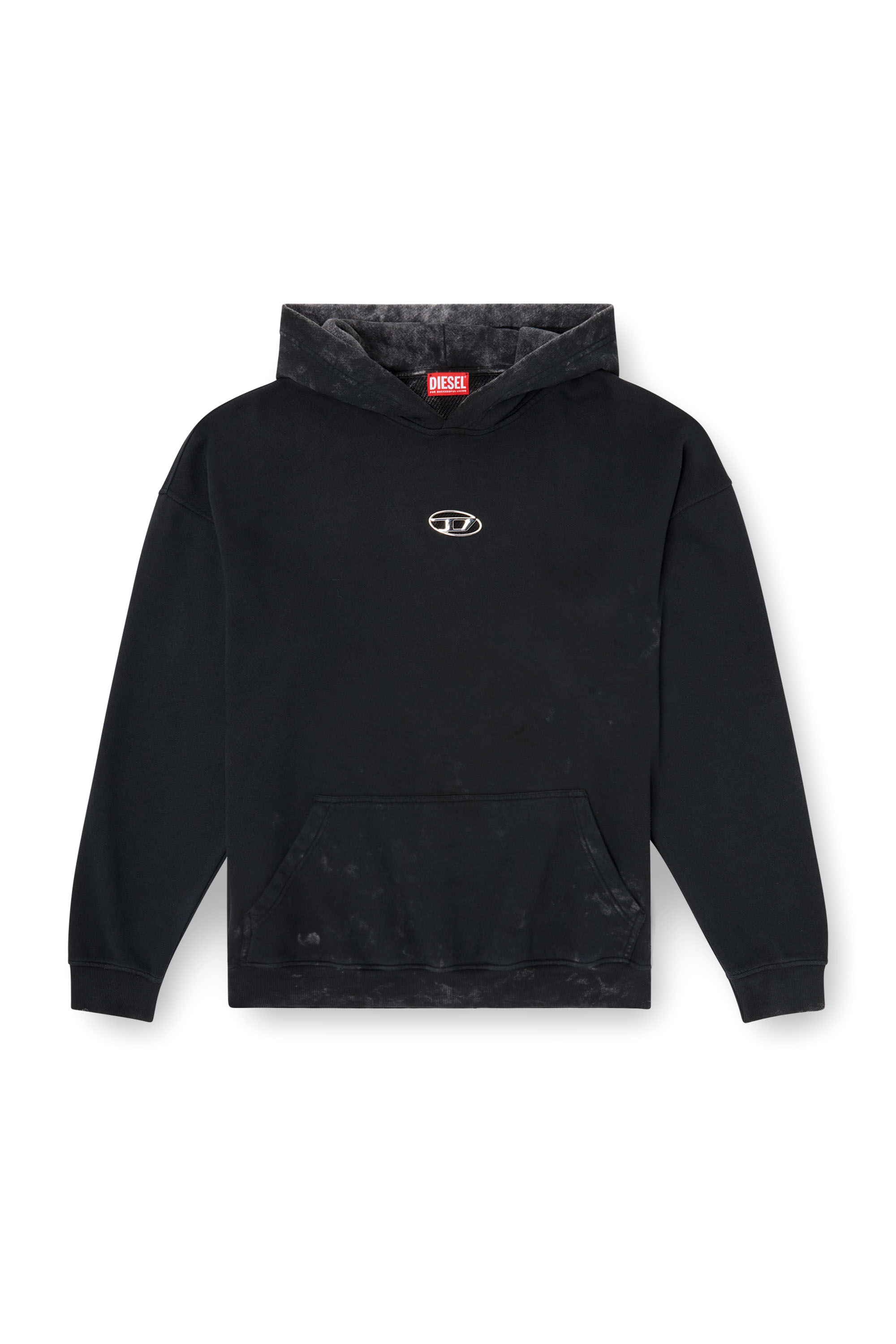 Diesel - S-BOXT-HOOD-T10, Sudadera con capucha y Oval D de metal recortada Hombre in Negro - 4