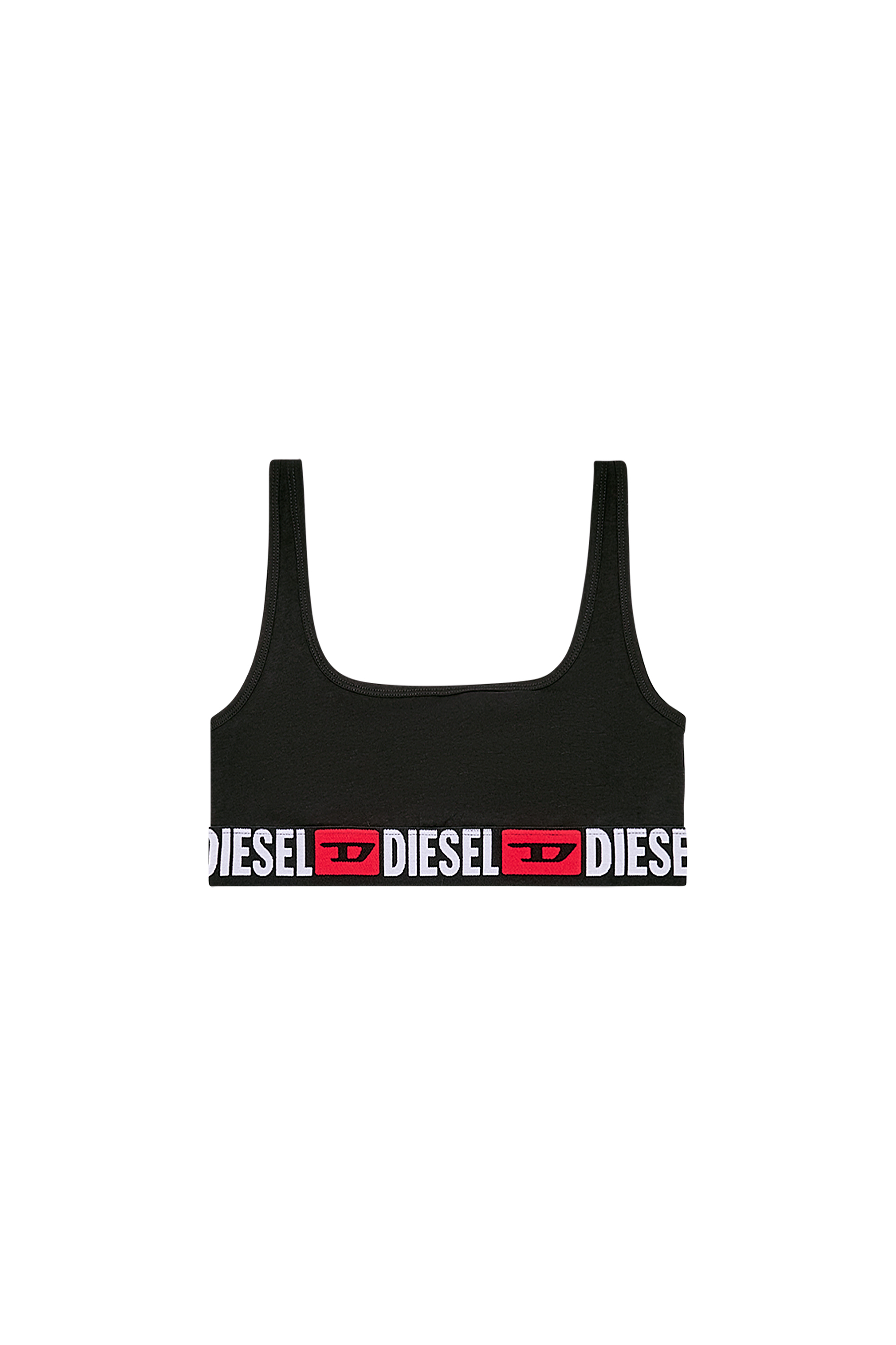 Diesel - UFSB-ORIBA, Woman's Ribbed bralette with logo band in Black - 4