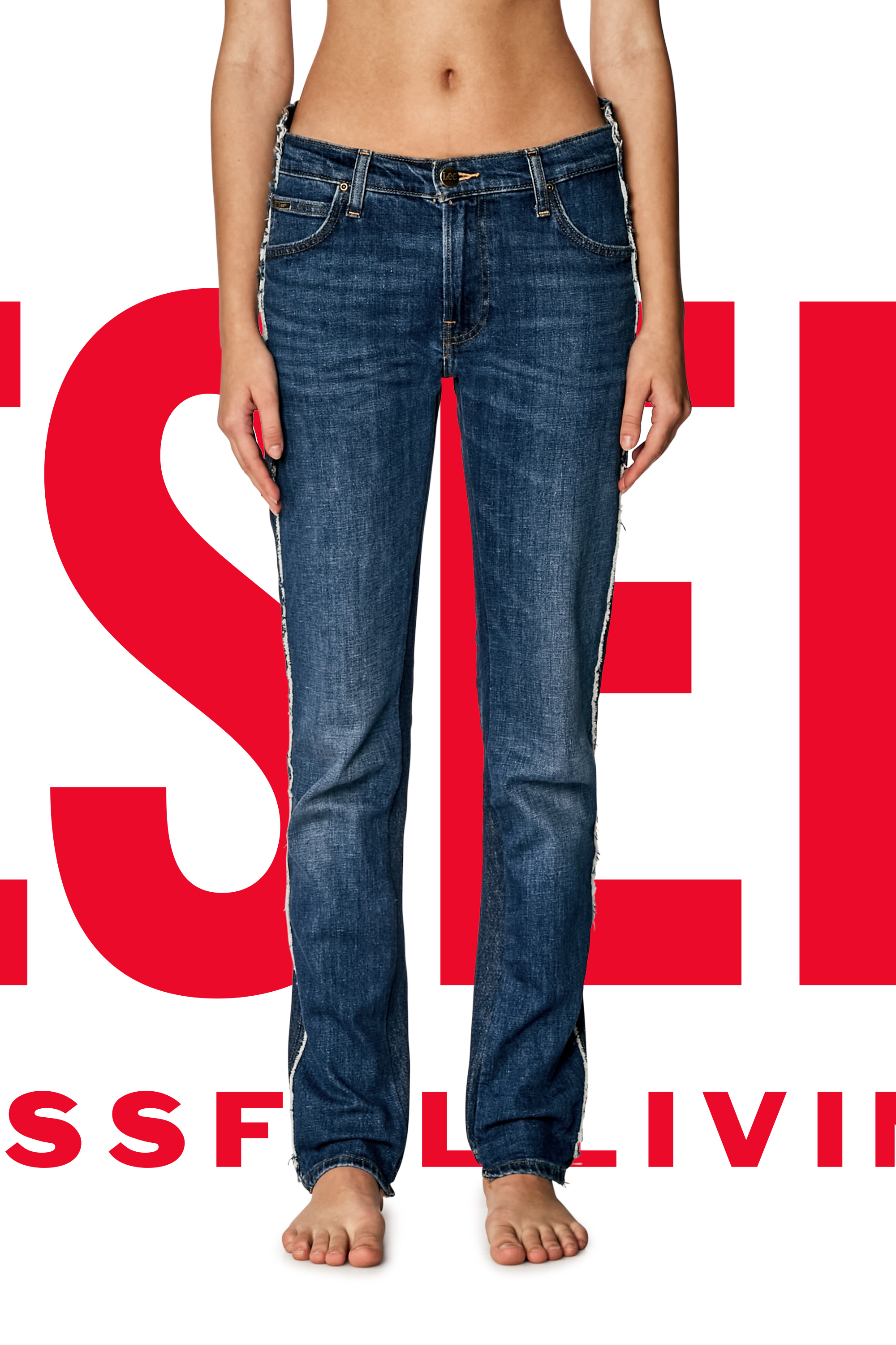Diesel - Straight Jeans Dieseloves 04 09K47, Azul medio - Image 7