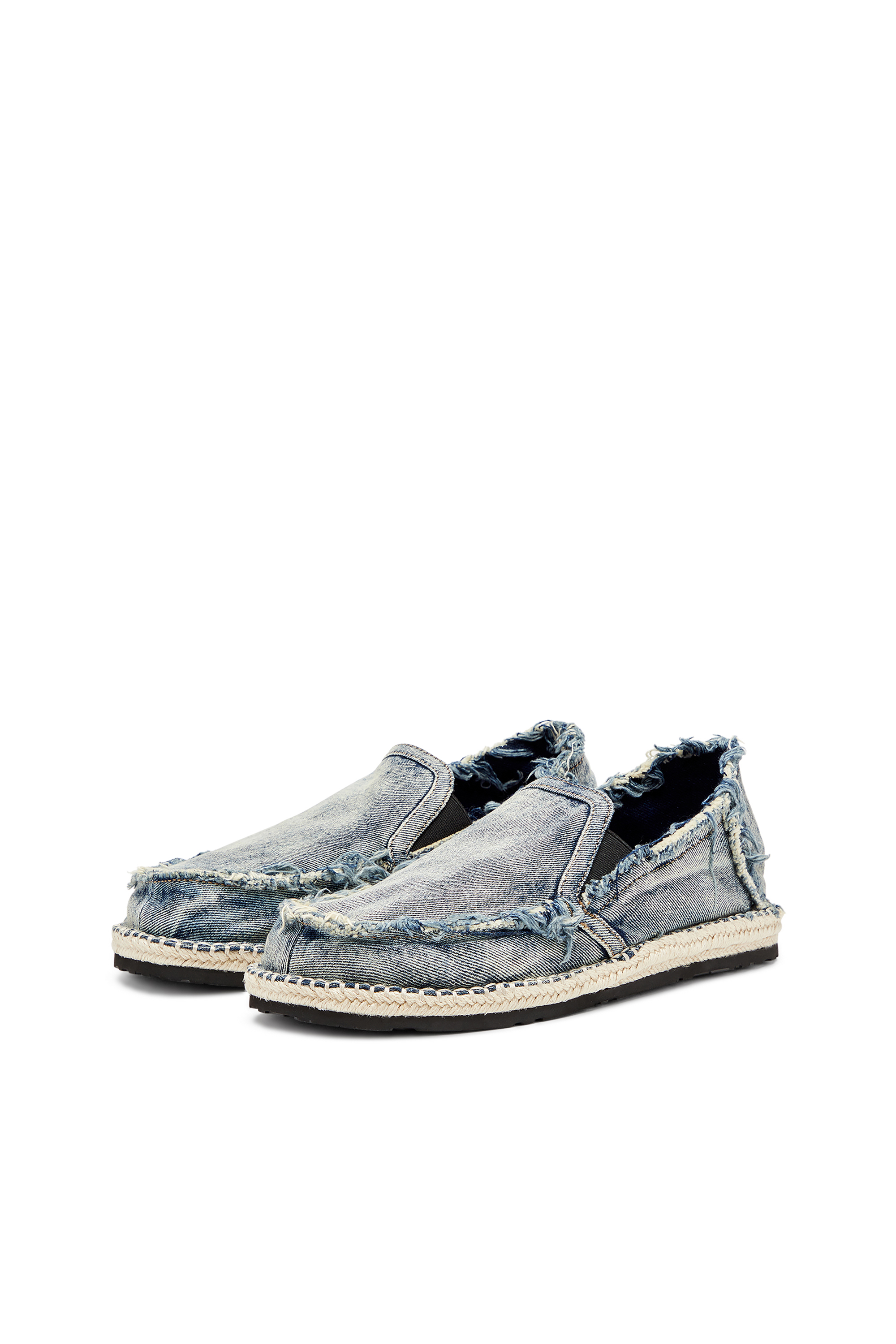 Diesel - D-LUKAS ESP, Mocasines de esparto en denim desgastado Hombre in Azul marino - 8