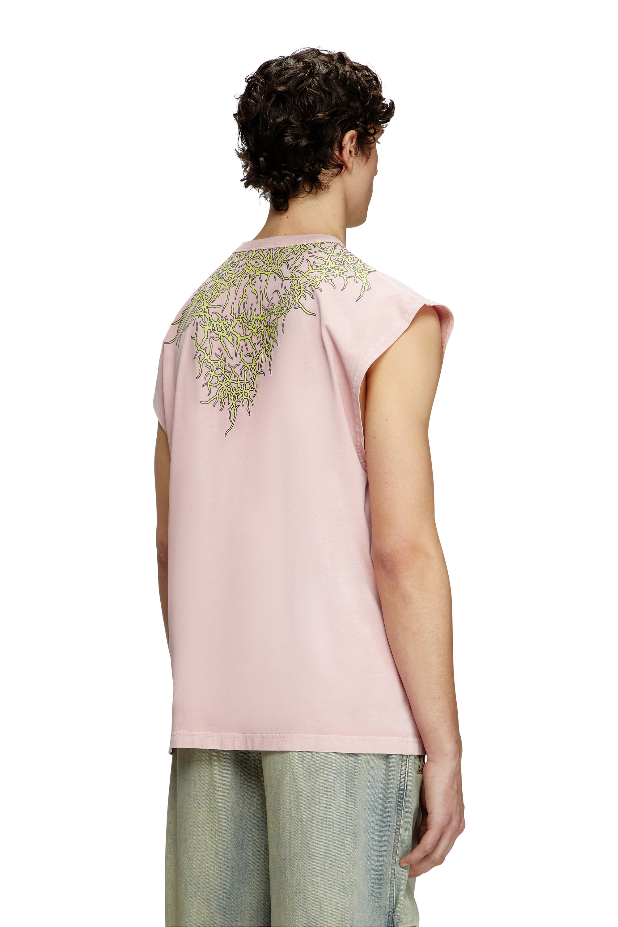 Diesel - T-BOXT-SL-R1, Man's Tank top with tattoo graphics in Pink - 3