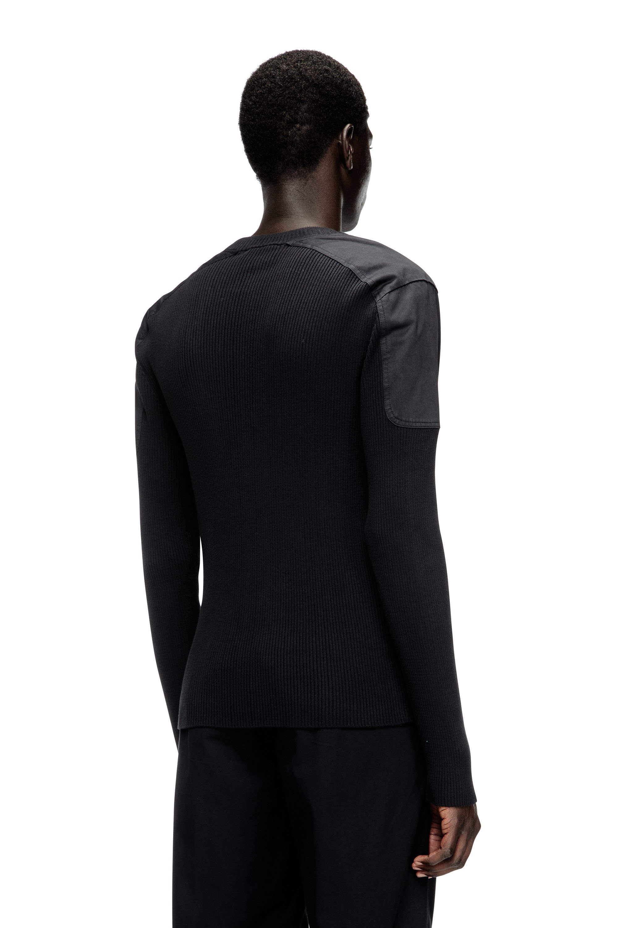 Diesel - K-MARTIN, Man's Ribbed jumper with shoulder panels in null - 3