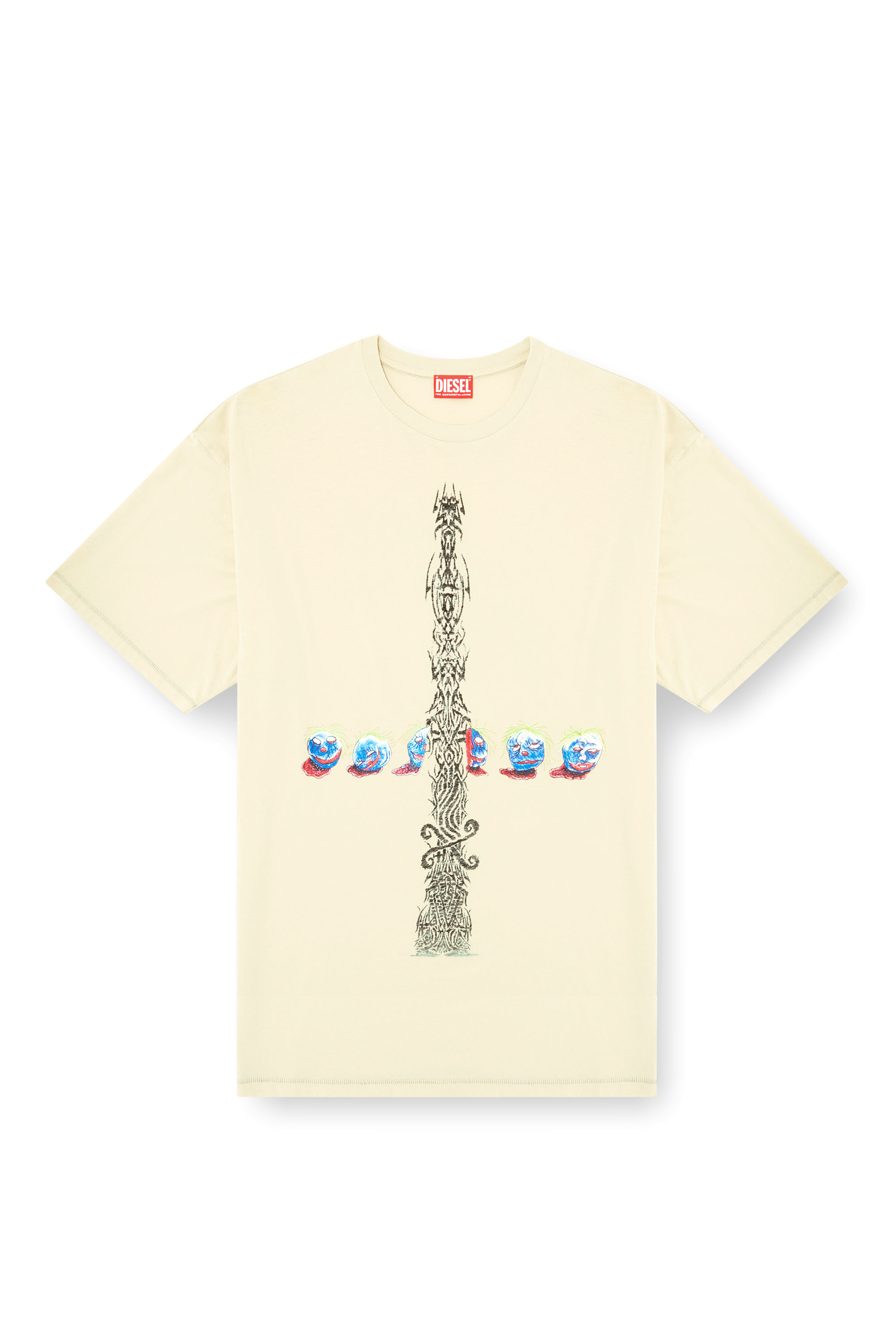 Diesel - T-BOXT-R4, Man's Acid-wash T-shirt with printed graphics in White - 4