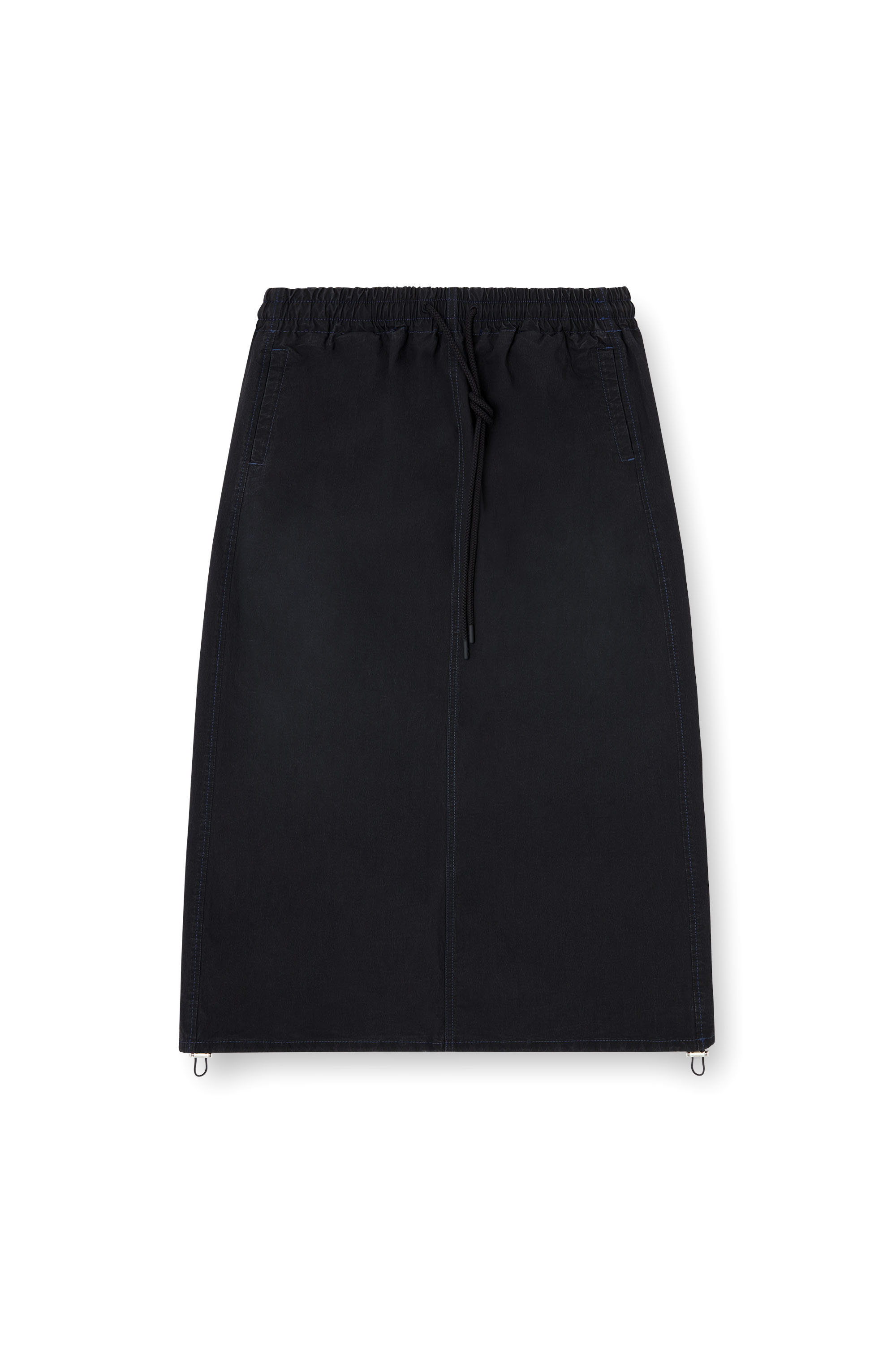 Diesel - DE-OREN-C JOGG, Falda midi de tejido técnico JoggJeans Mujer in Negro - 3