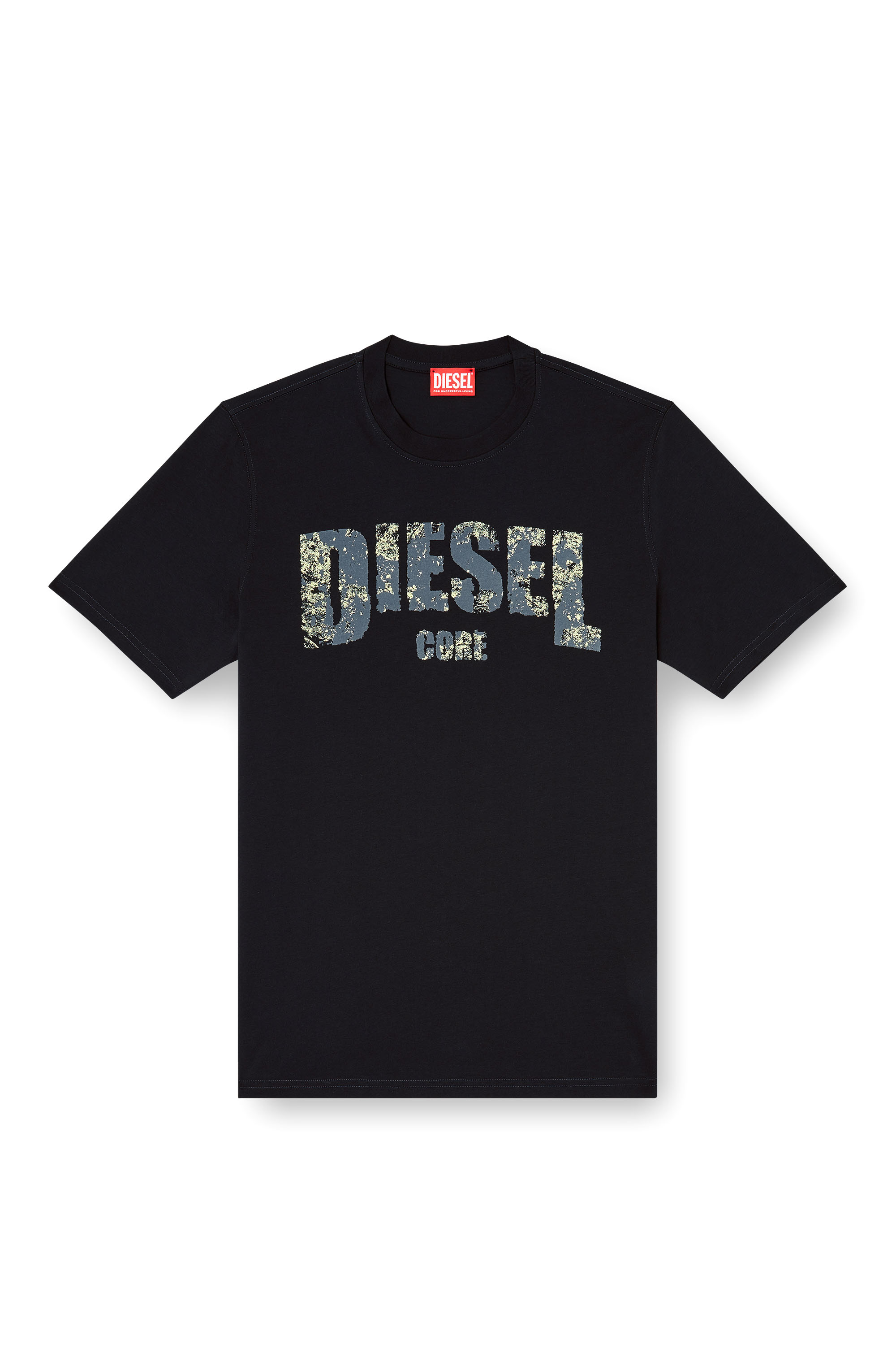 Diesel - T-ADJUST-R25, Man's T-shirt with Diesel Core print in Black - 4