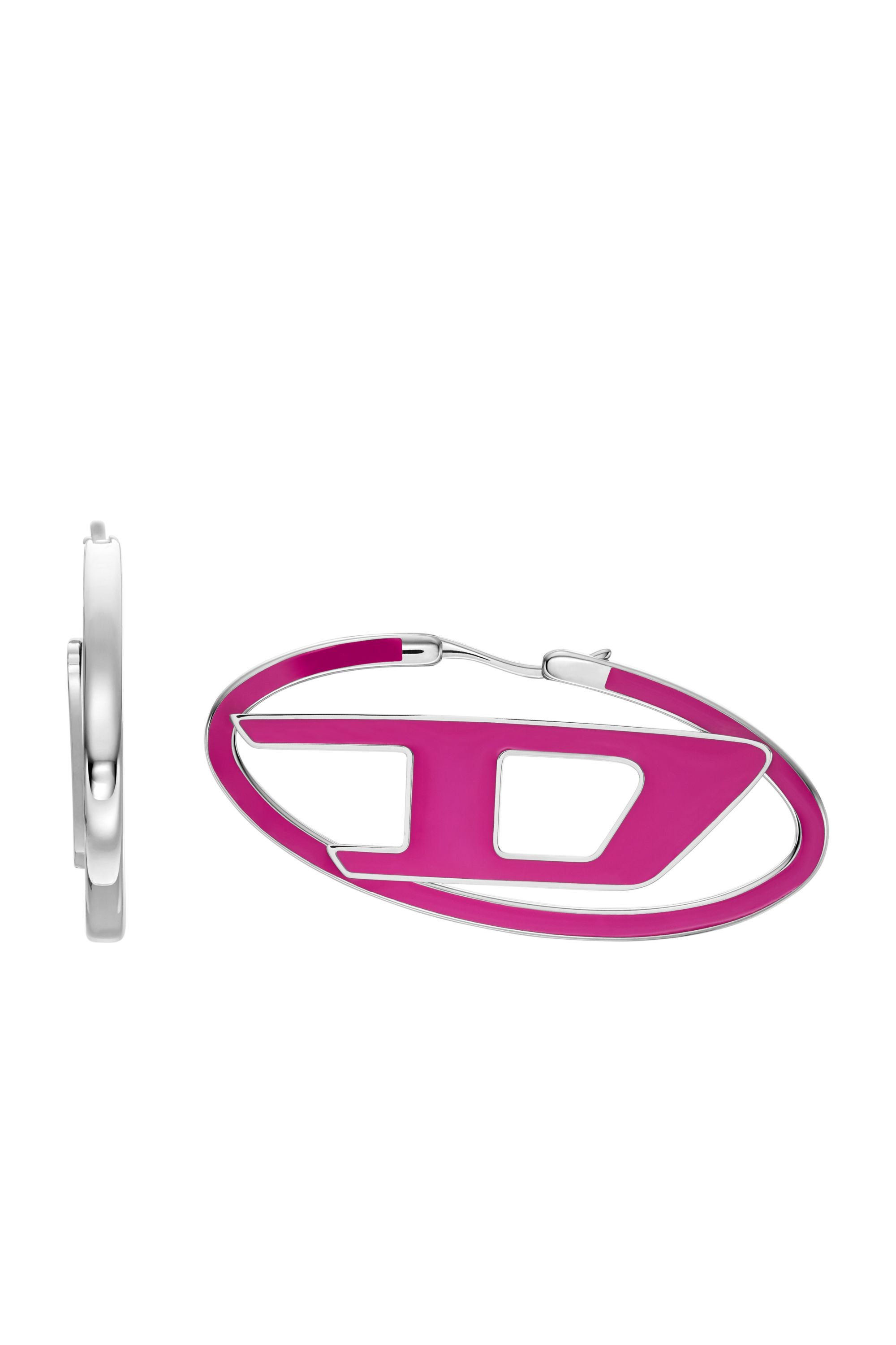 Diesel - DX1506, Unisex Stainless steel hoop earrings in Pink - Image 3