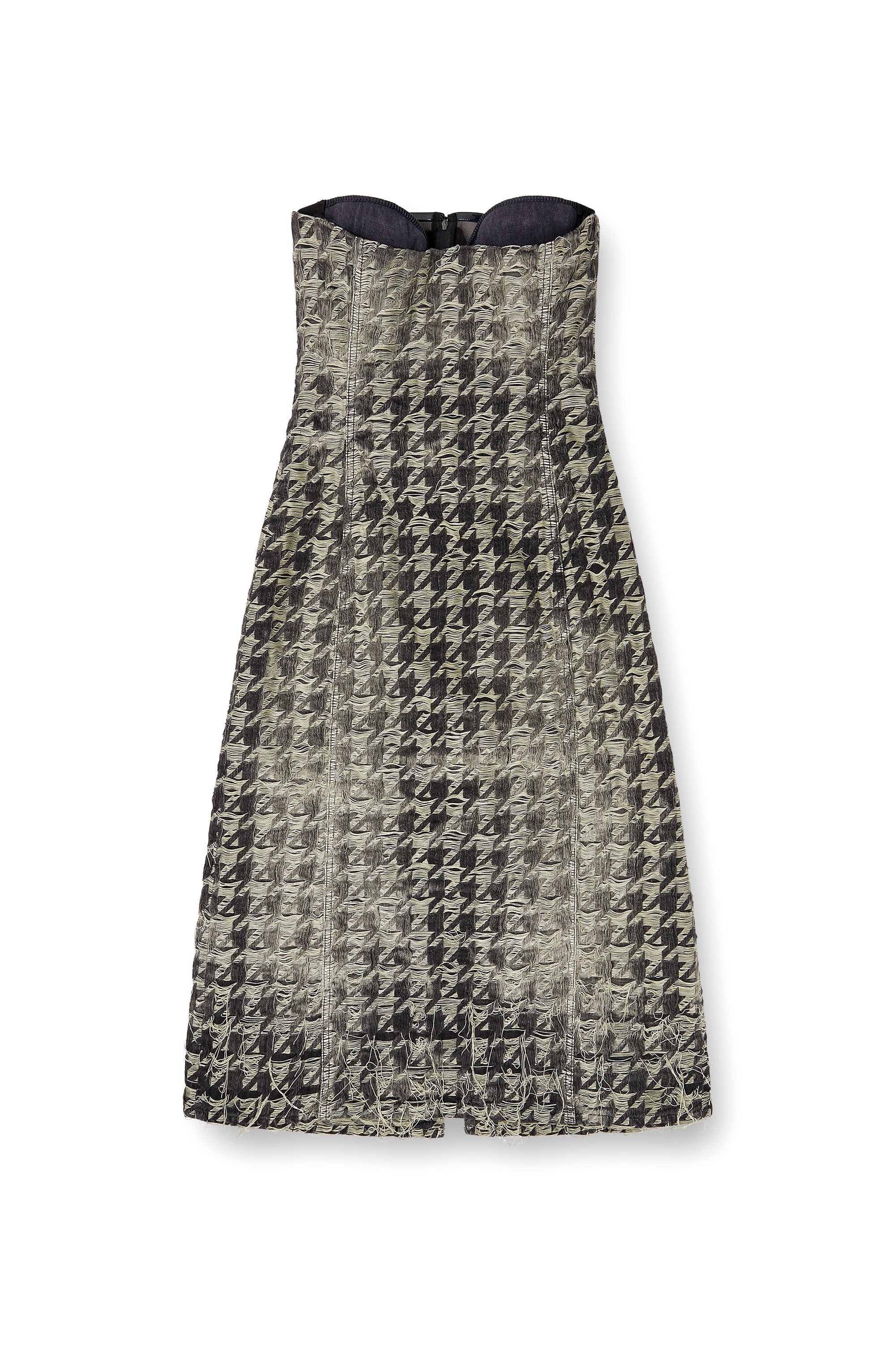 Diesel - DE-OLIVIA-FSH, Vestido midi en tejido denim con tejido de pata de gallo Mujer in Multicolor - 3
