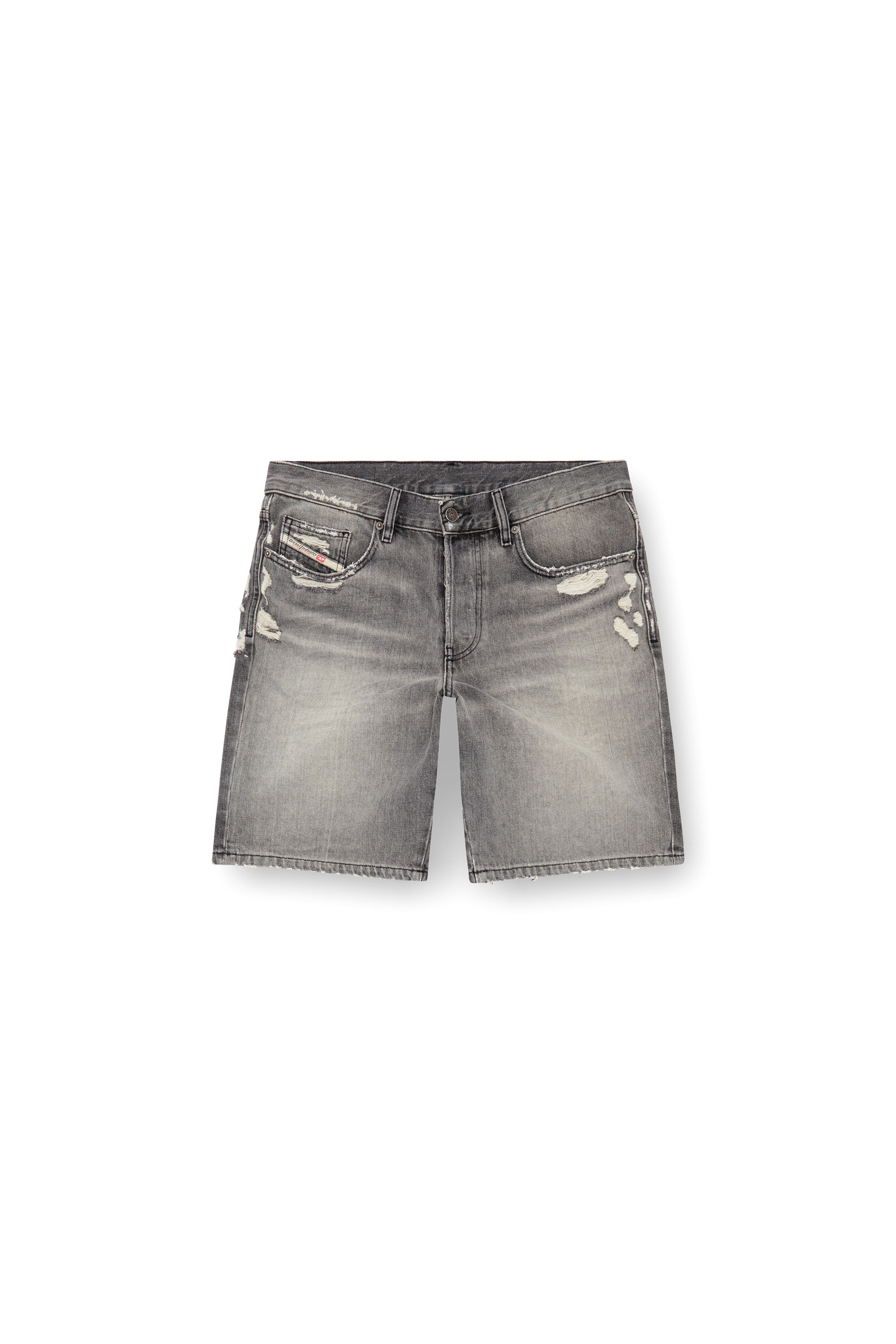 Diesel - REGULAR-SHORT, Hombre Pantalones cortos en denim in Gris - Image 5