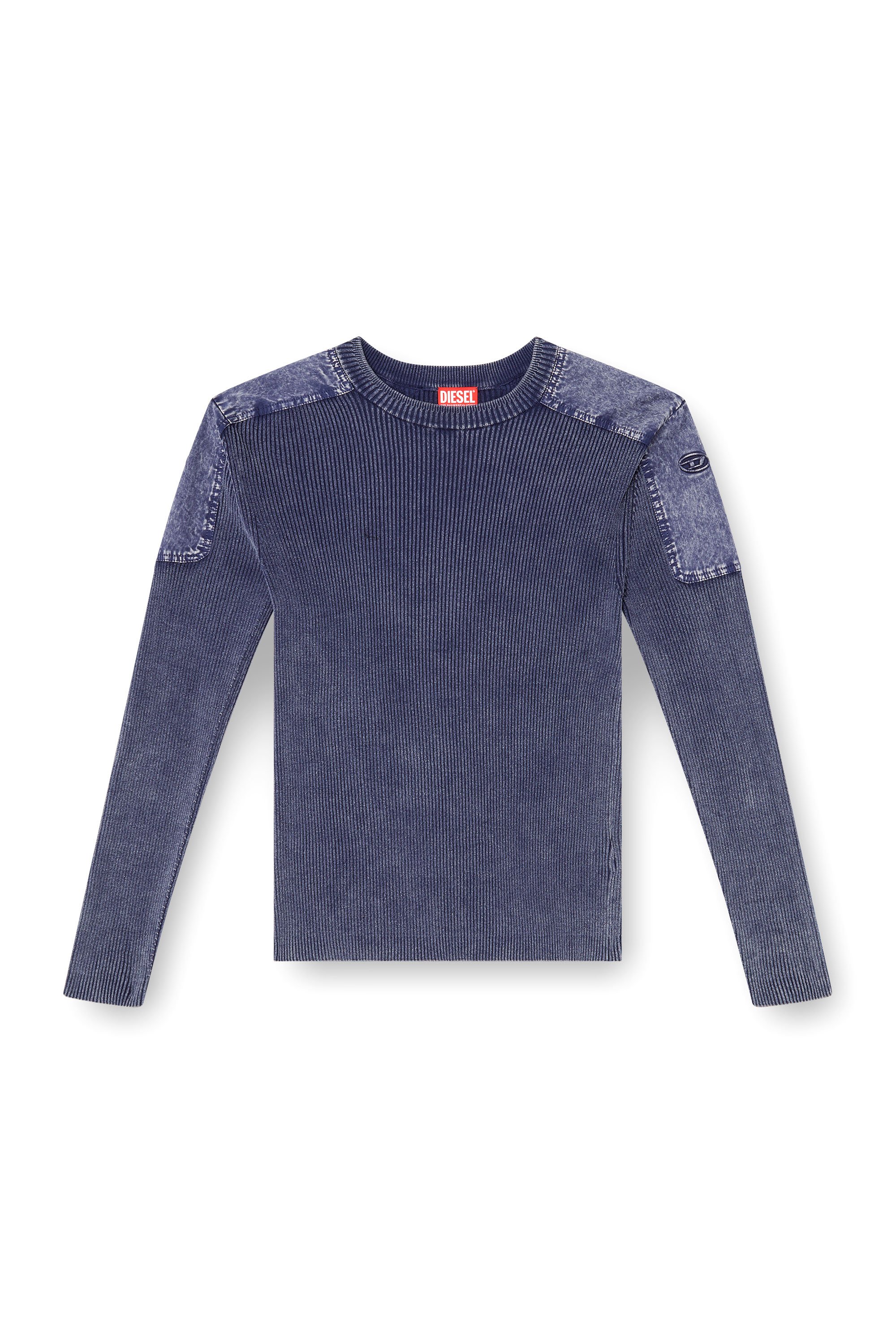 Diesel - K-MARTIN, Jersey con paneles de denim en los hombros Hombre in ToBeDefined - 3