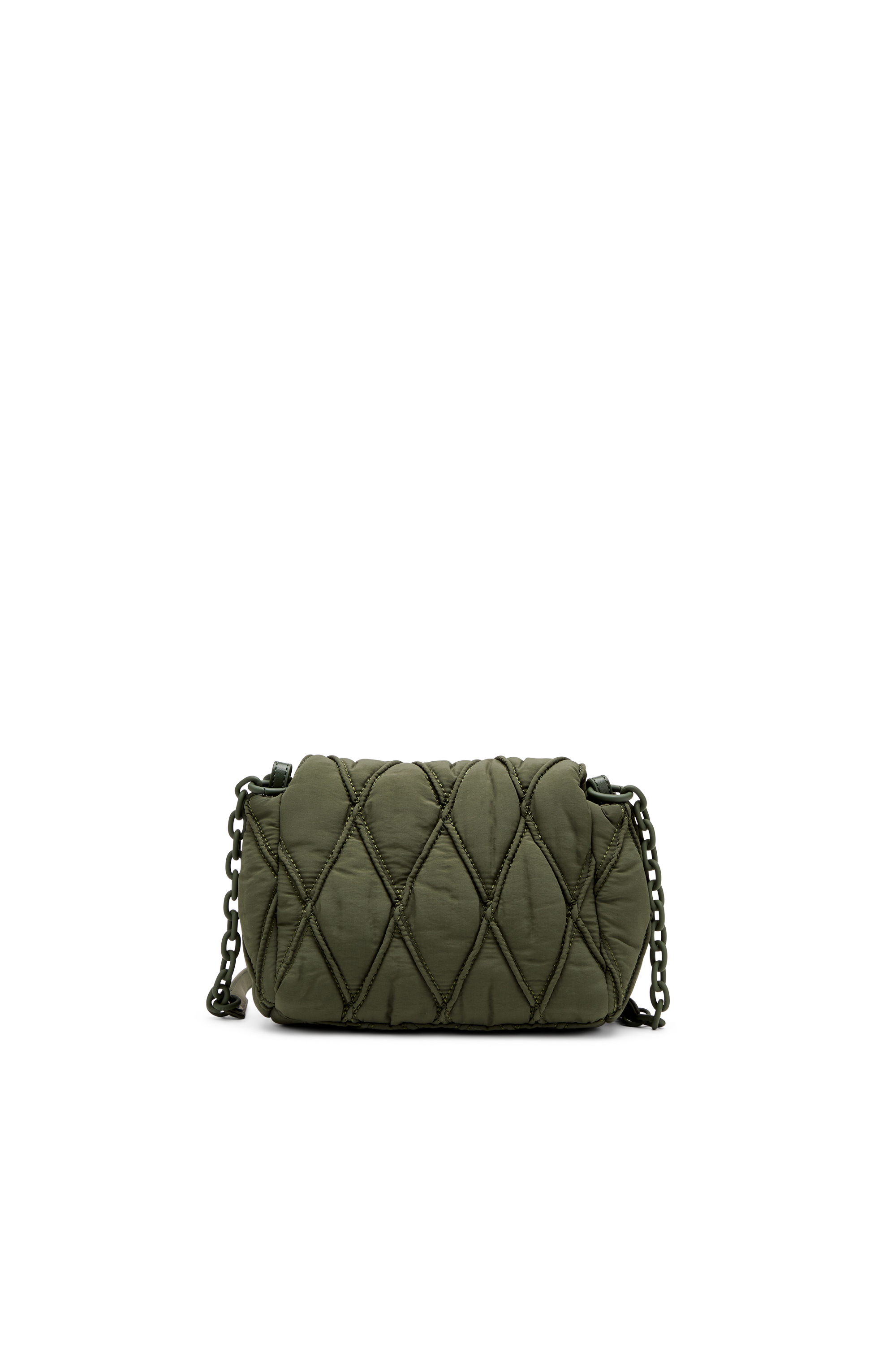 Diesel - CHARM-D SHOULDER S, Woman's Charm-D S-Small shoulder bag in quilted nylon in Dark Green - 2