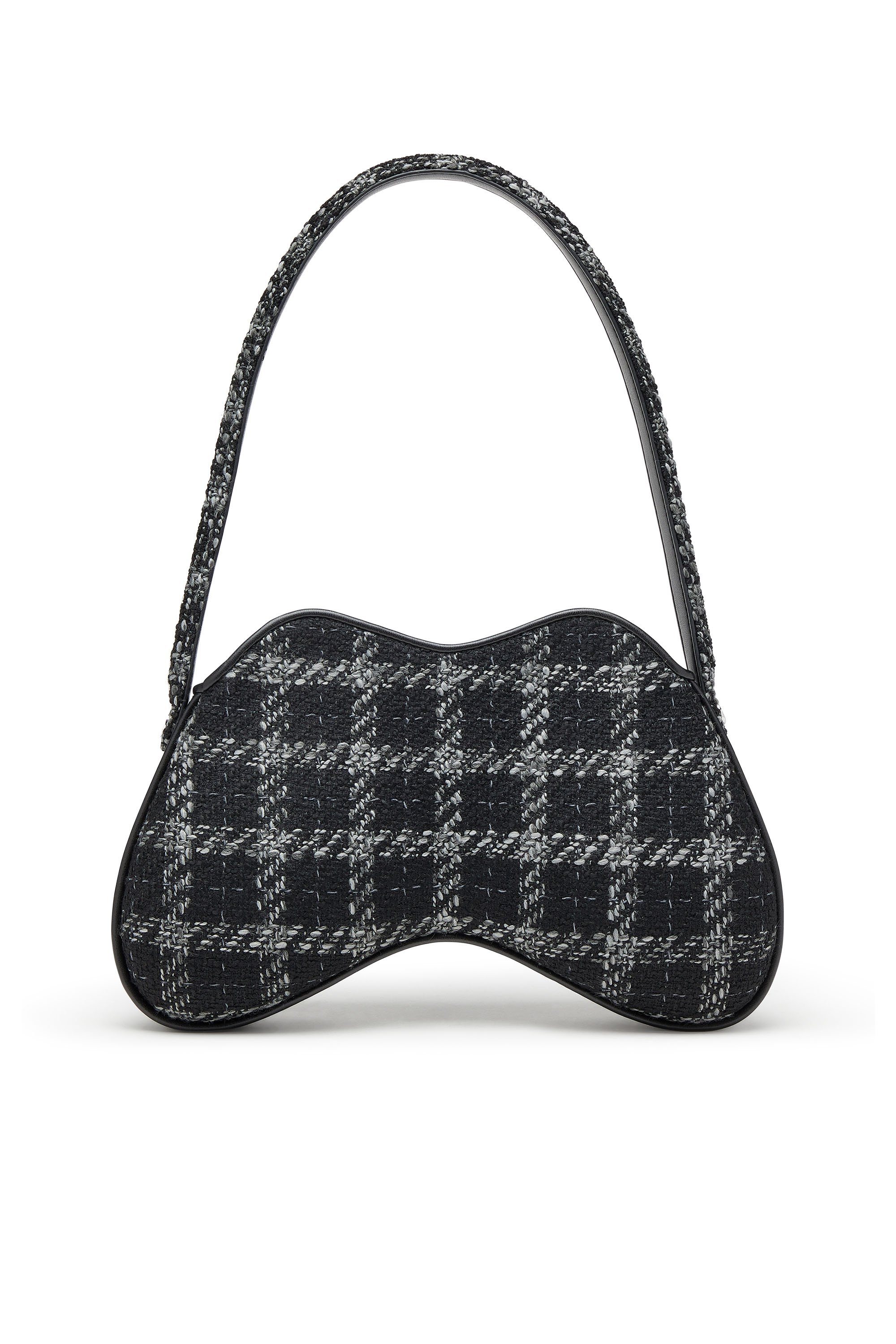 Diesel - DOUBLE-D SHOULDER, Woman's Double-D-Shoulder bag with houndstooth motif in Black - 4