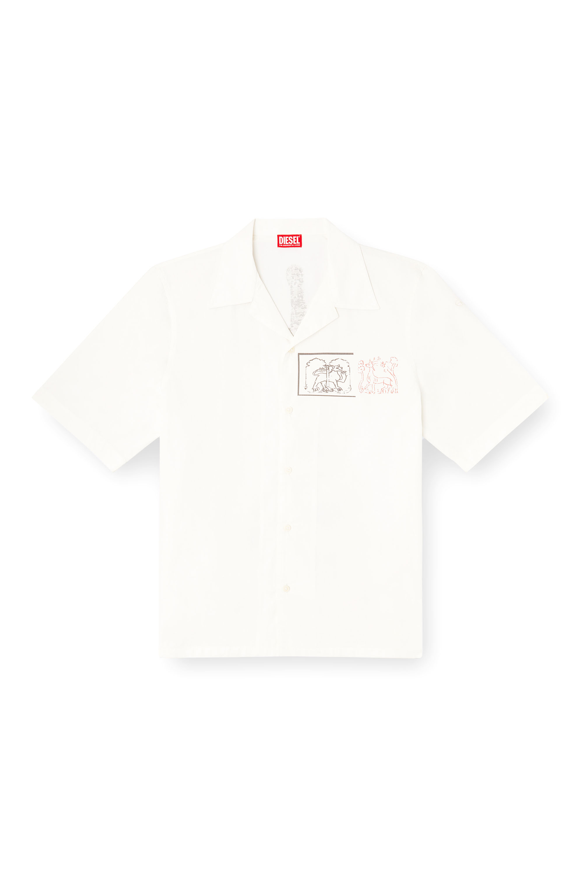 Diesel - S-BRACK-A-HGBS, Man's Shirt with sword print in White - 4