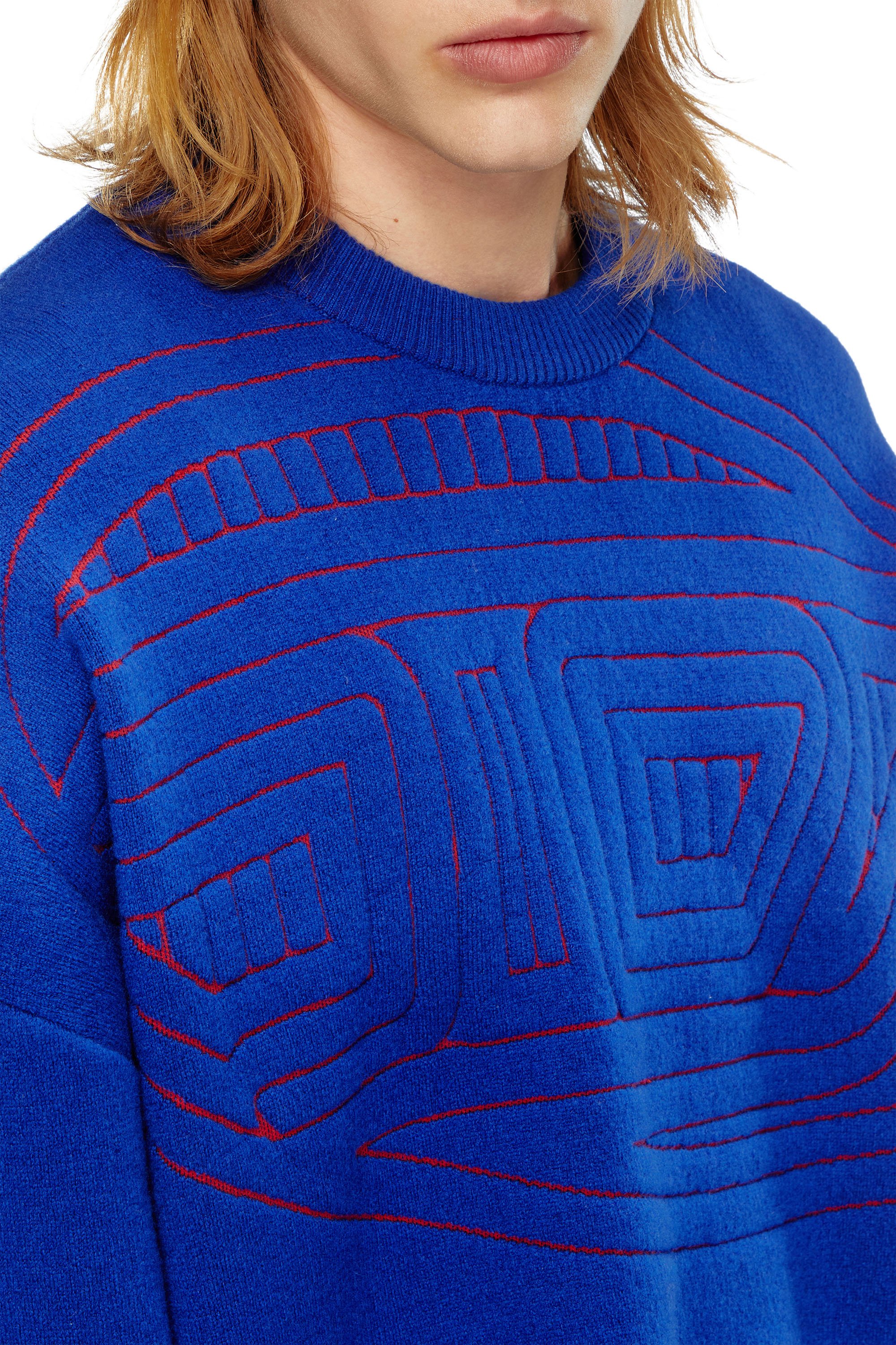Diesel - K-RATIO, Hombre Jersey de mezcla de lana con logotipo gráfico in Azul marino - Image 3